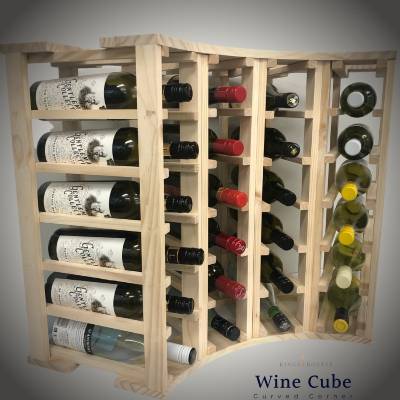 4 Column 24 Bottle Curved Corner Wine Cube