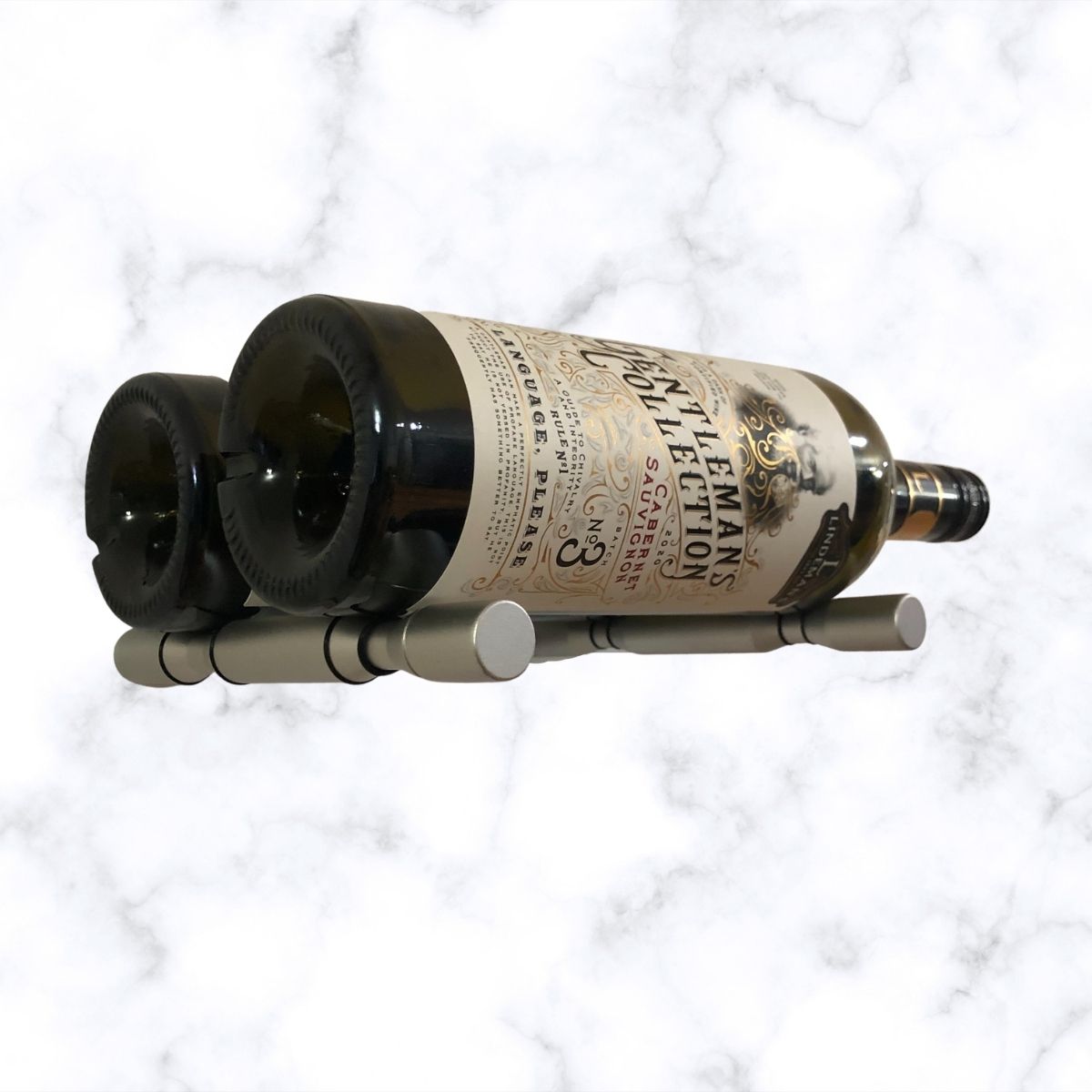 Wall Mounted Wine Peg Set | 2-Bottle Label-Forward Display - KingsBottle.com product image