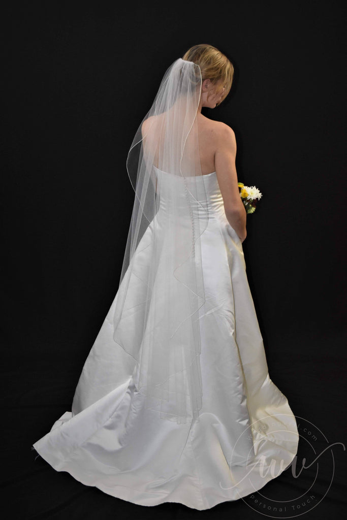 Angel Cut Custom Made Waltz Length Wedding Veil V6854