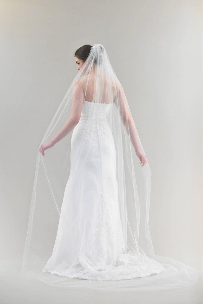 MIDNIGHT, Crystal wedding veil with blusher