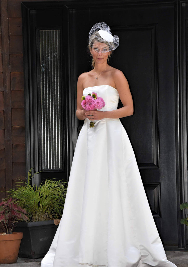 Bridal Birdcage veil, Blusher Veil.White-vory-birdcage veil