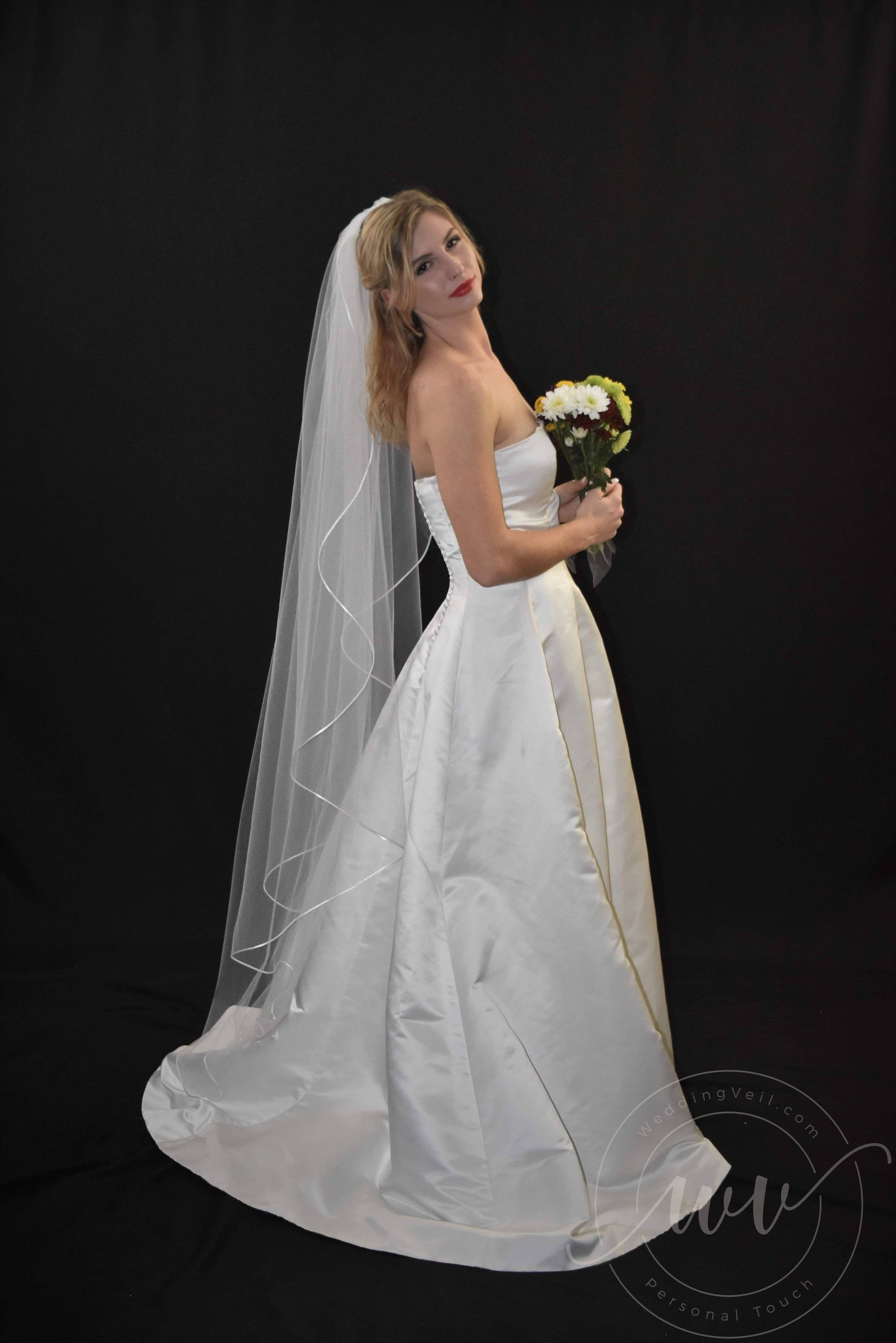 Clean Edge Chapel Length Veil