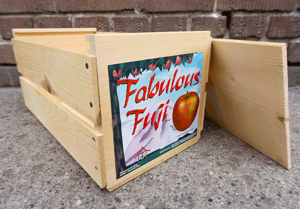 wooden pine box with lid