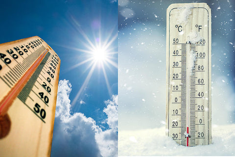 extreme temperature depicted by thermometer