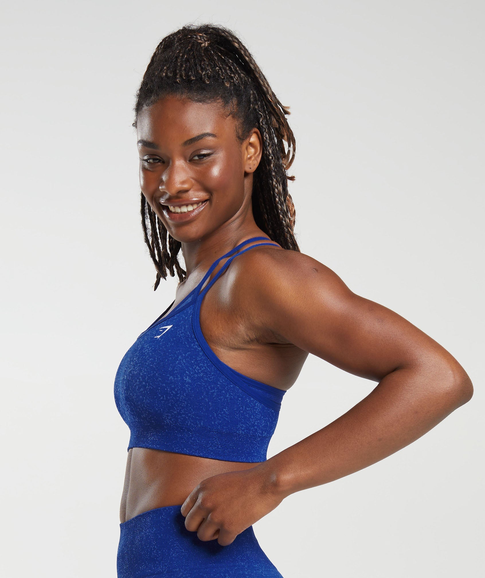 Adapt Fleck Seamless Sports Bra in Cobalt Blue/Iris Blue - view 3