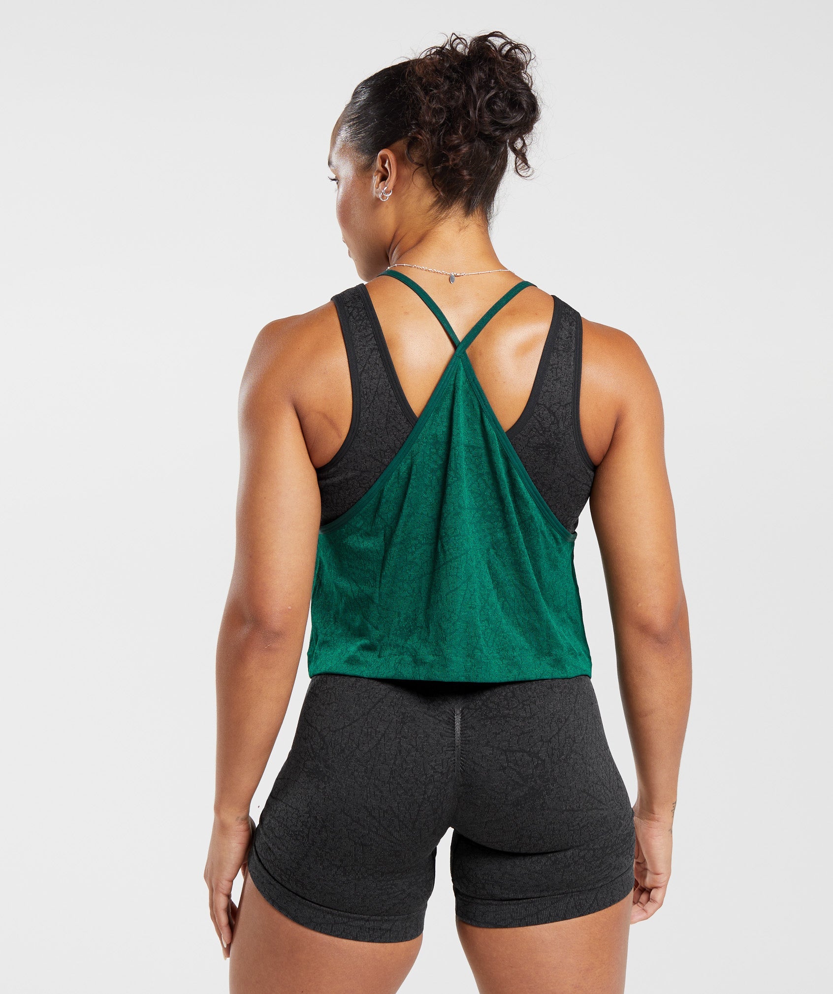 Adapt Pattern Loose Midi Seamless Tank in Forest Green/Rich Green - view 2