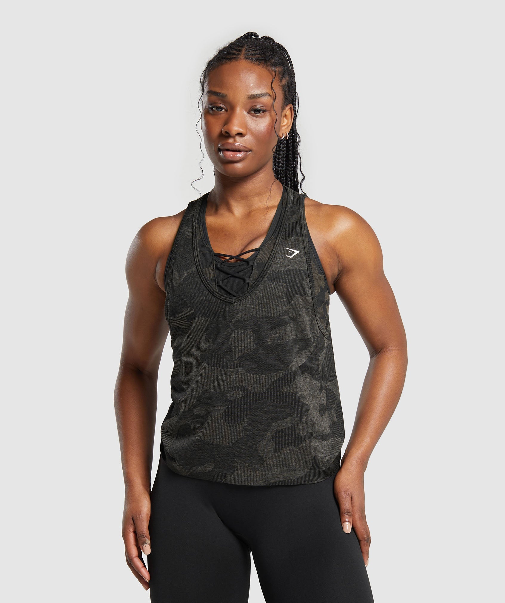 Adapt Camo Seamless Tank in Black/Camo Brown