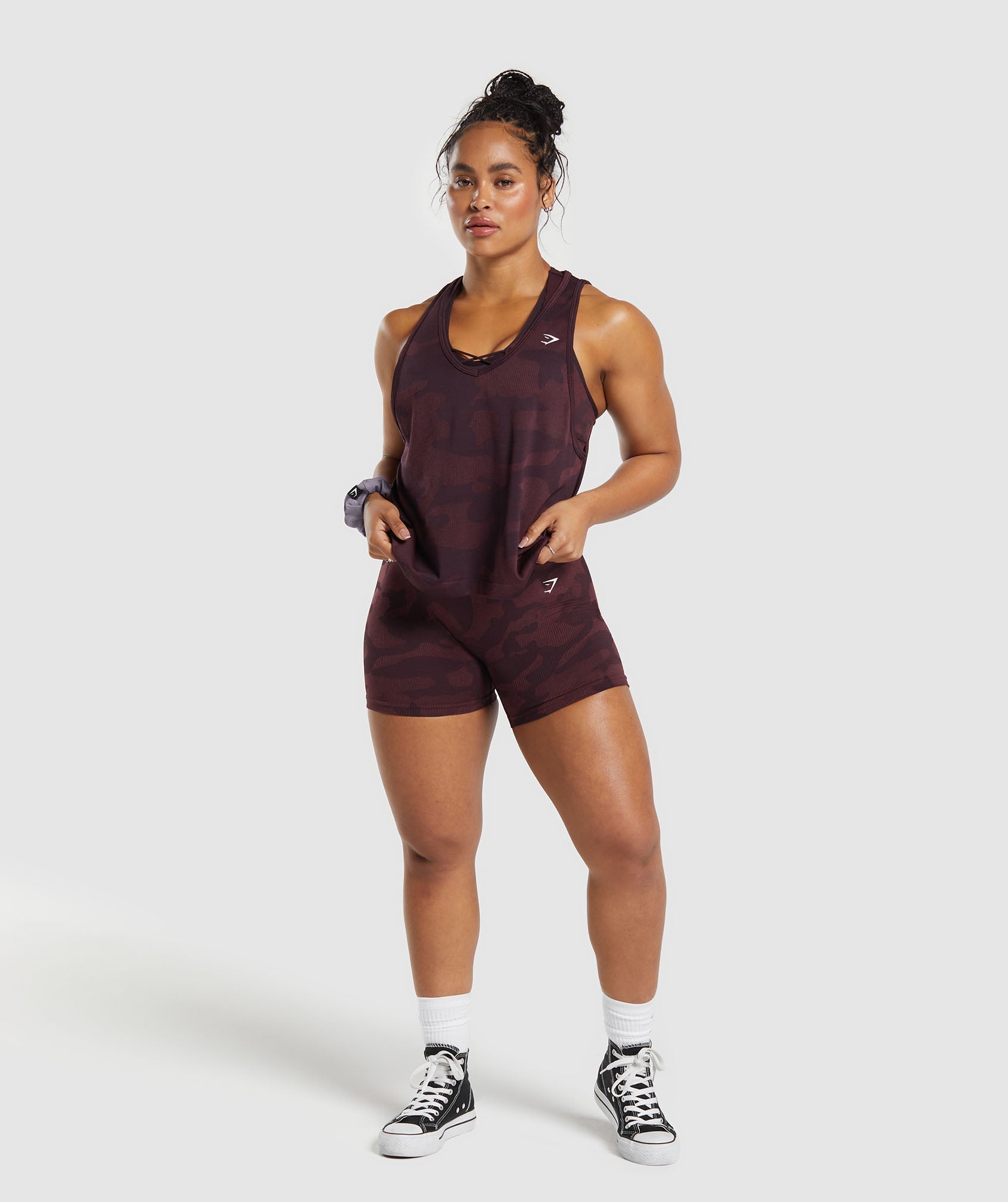 Adapt Camo Seamless Tank in Plum Brown/Burgundy Brown - view 4