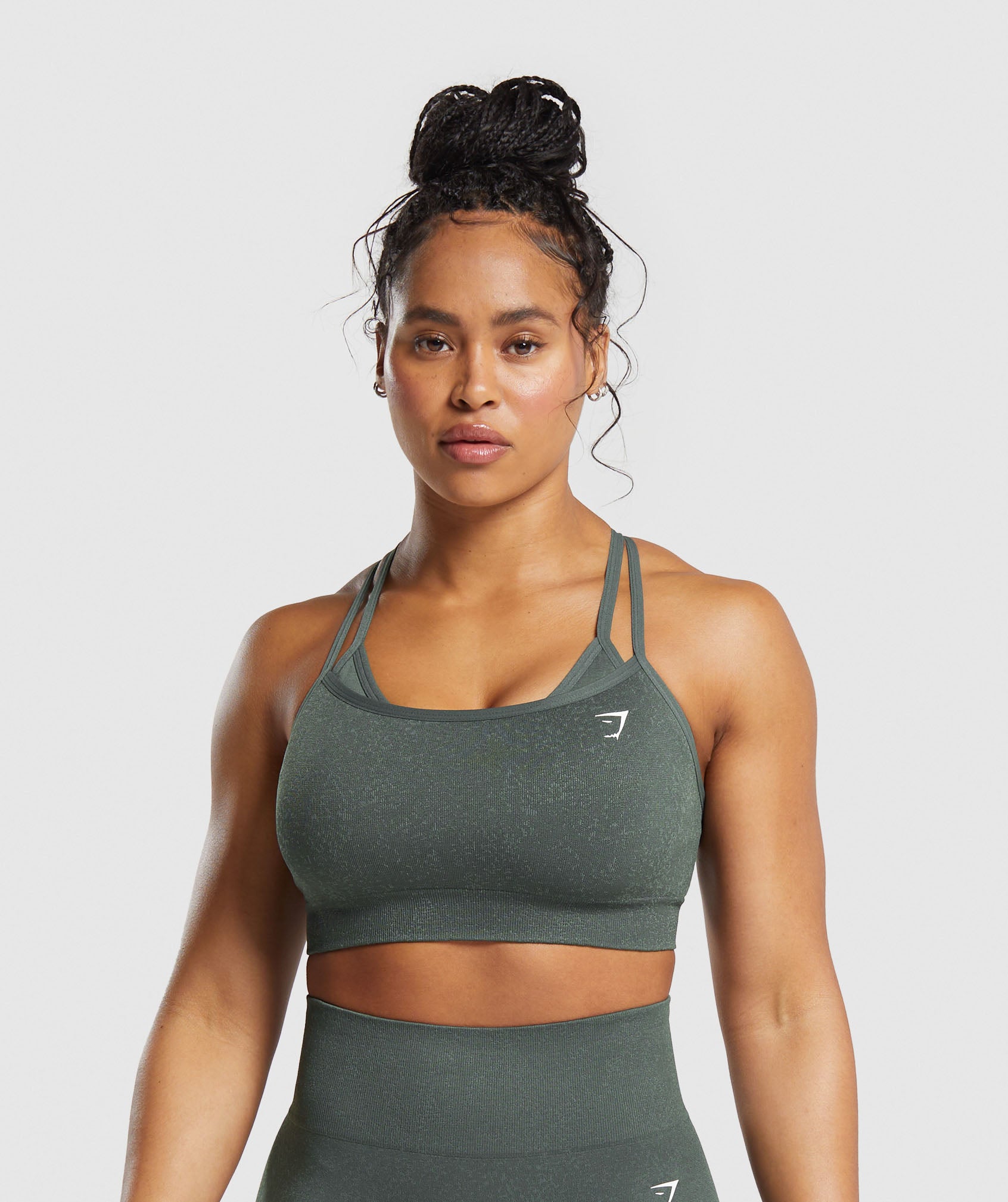 Gymshark Adapt Fleck Seamless Sports Bra - Dusk Green/Light Sage Green