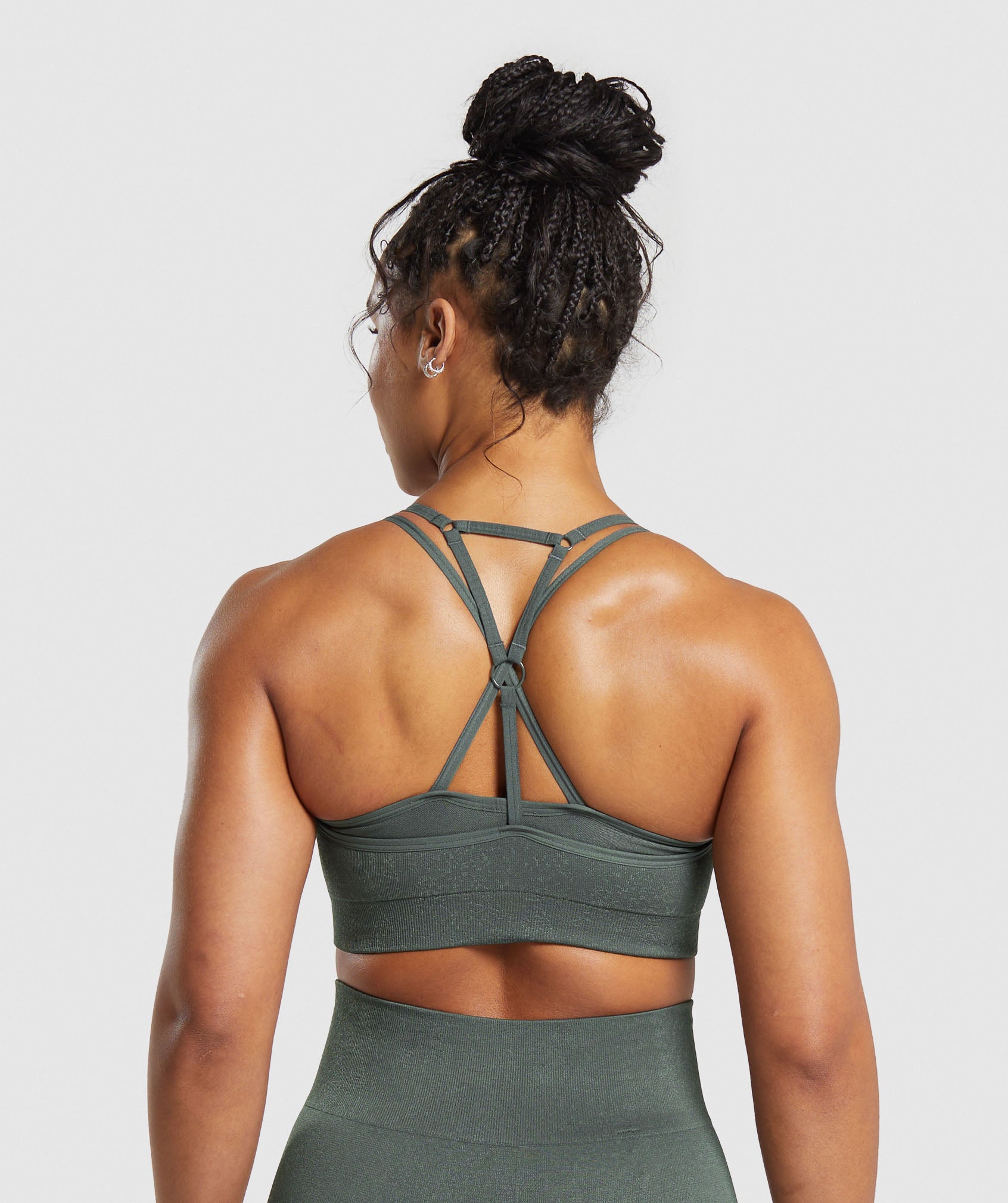 Adapt Fleck Seamless Sports Bra in Slate Teal/Cargo Teal - view 2