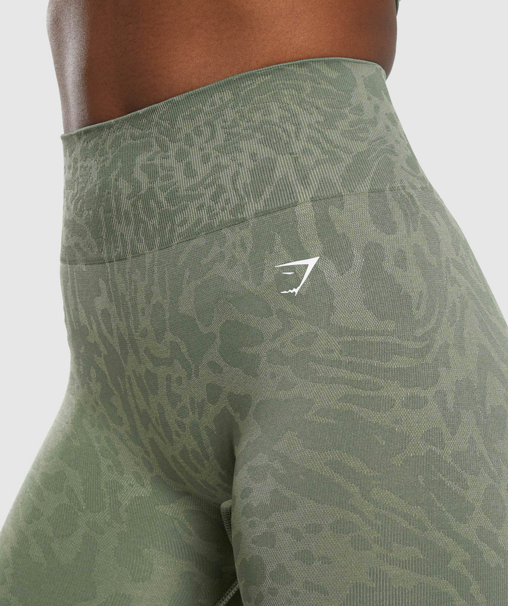 Gymshark Flex High Waisted Leggings - Force Green/Vanilla Beige
