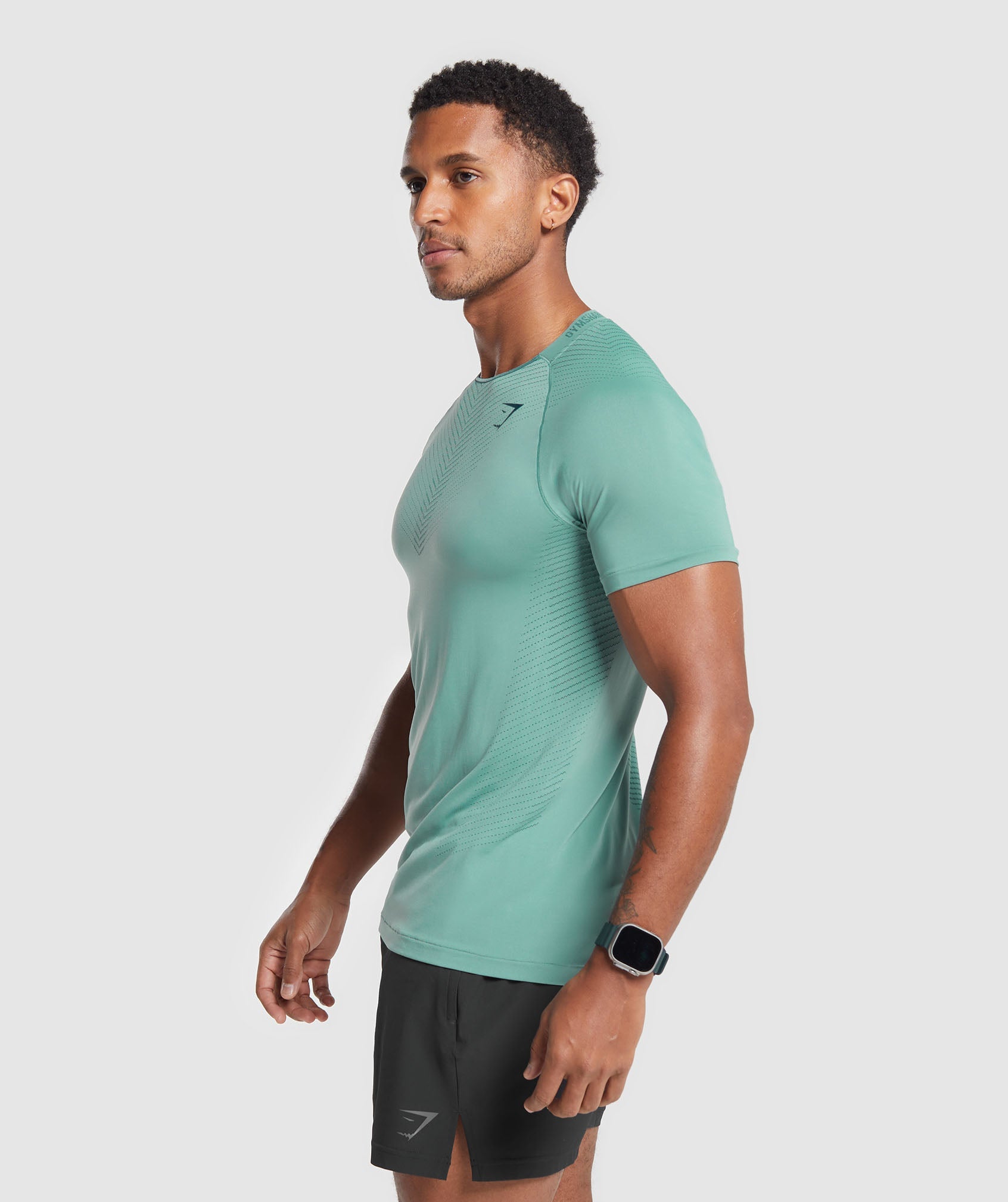 Apex Seamless T-Shirt in Duck Egg Blue/Smokey Teal - view 3