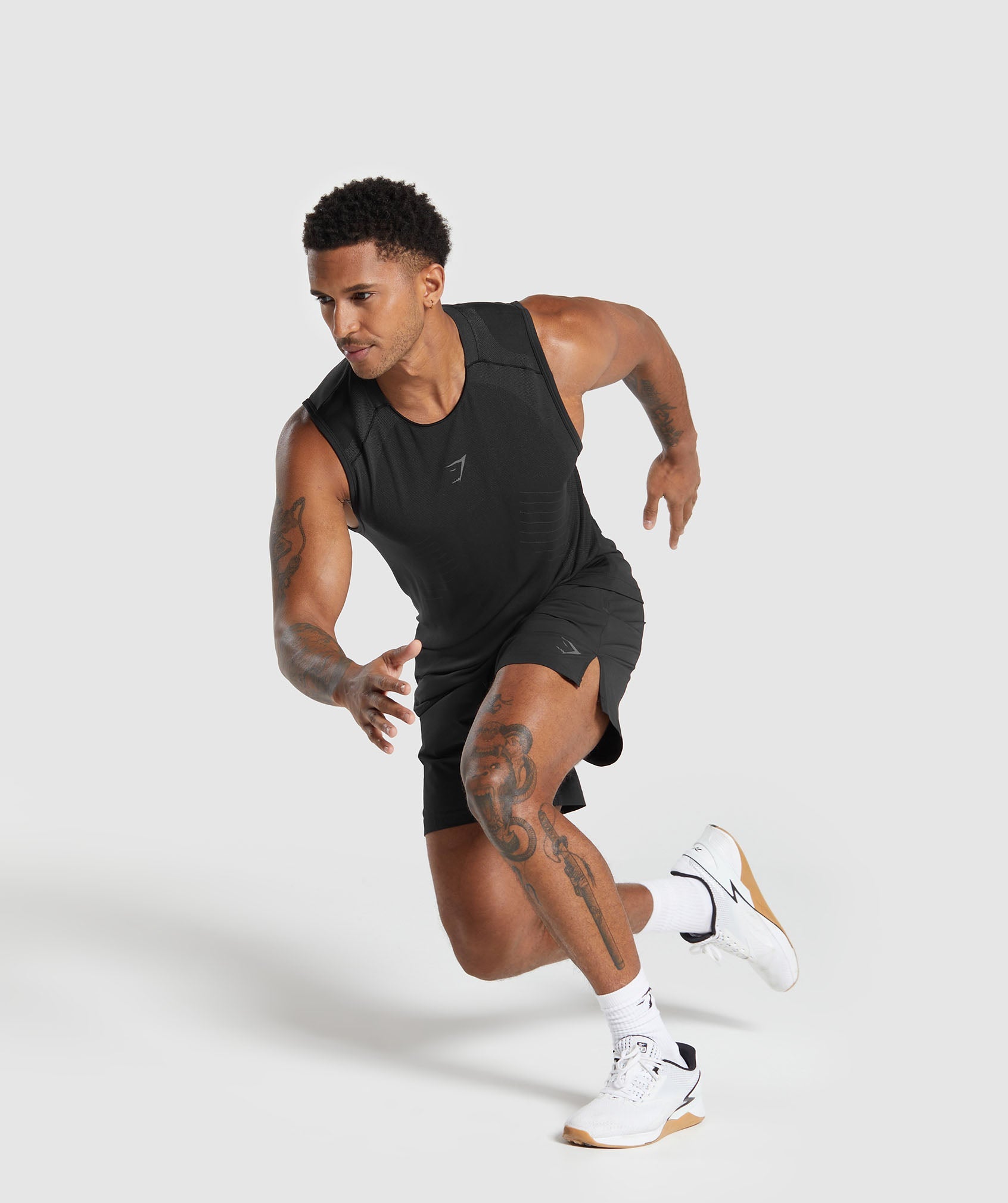 Apex Seamless Tank in Black/Dark Grey - view 4