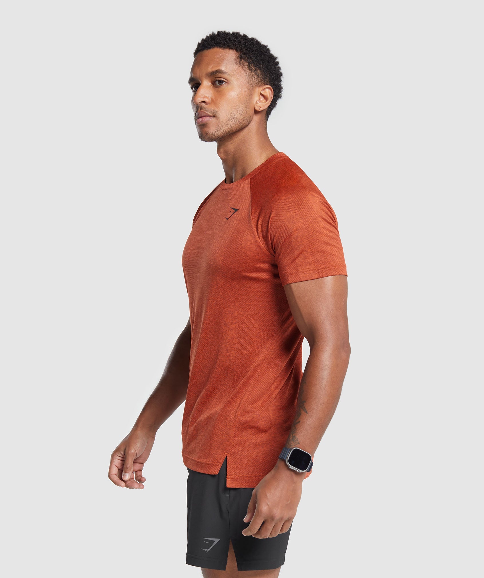 Apex T-Shirt in Rust Orange/Rust Brown - view 3