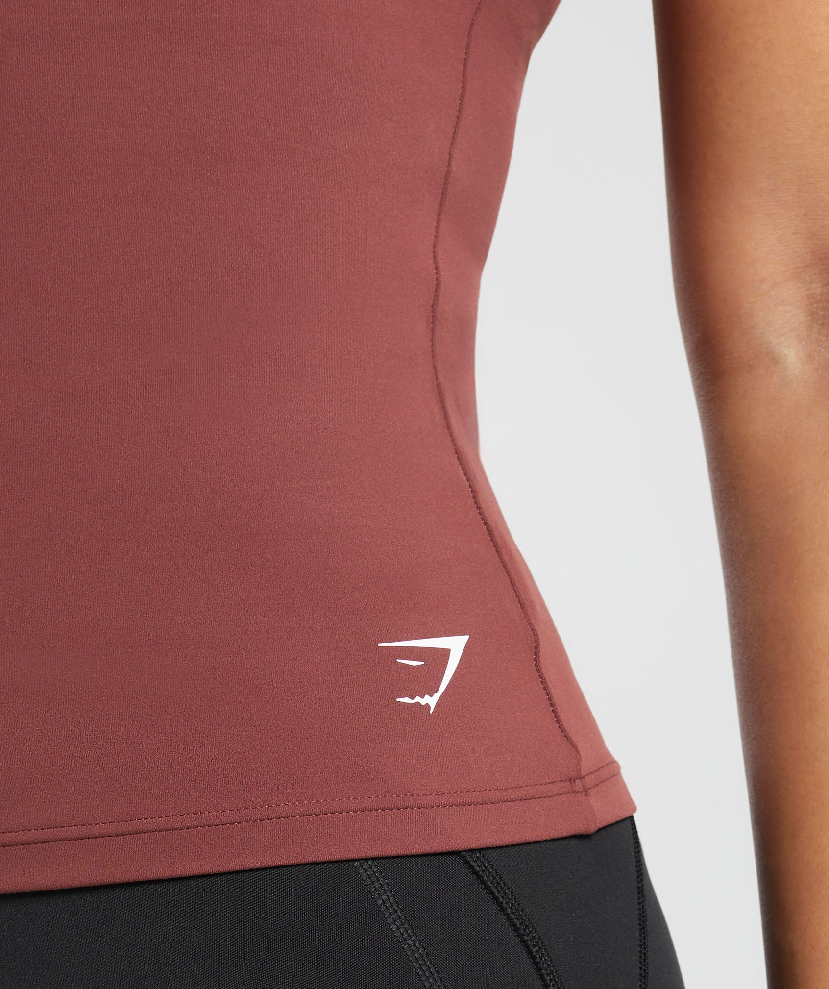 Asymmetric Tank With Shelf in Burgundy Brown - view 6