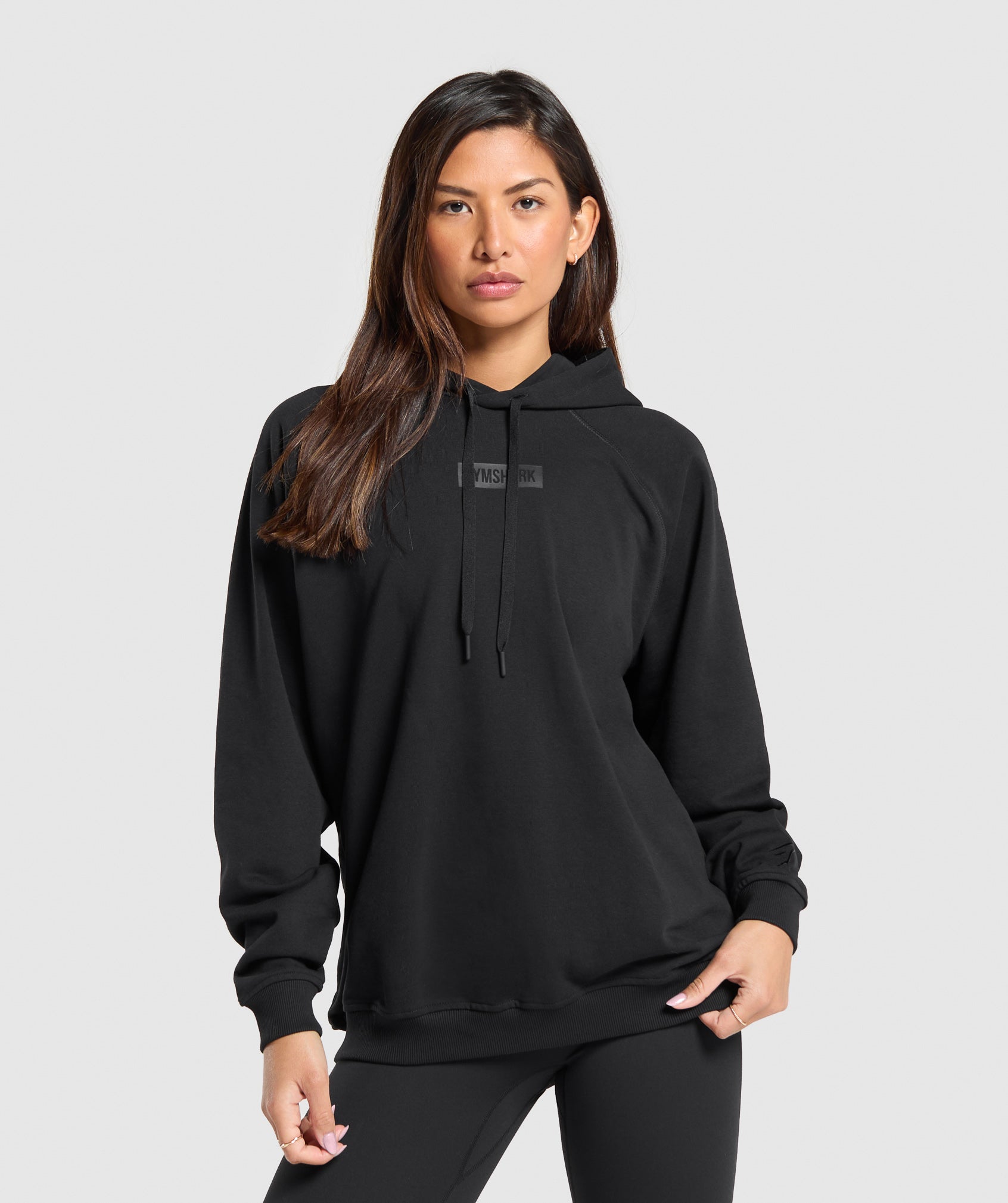 Block Oversized Hoodie in Black - view 1