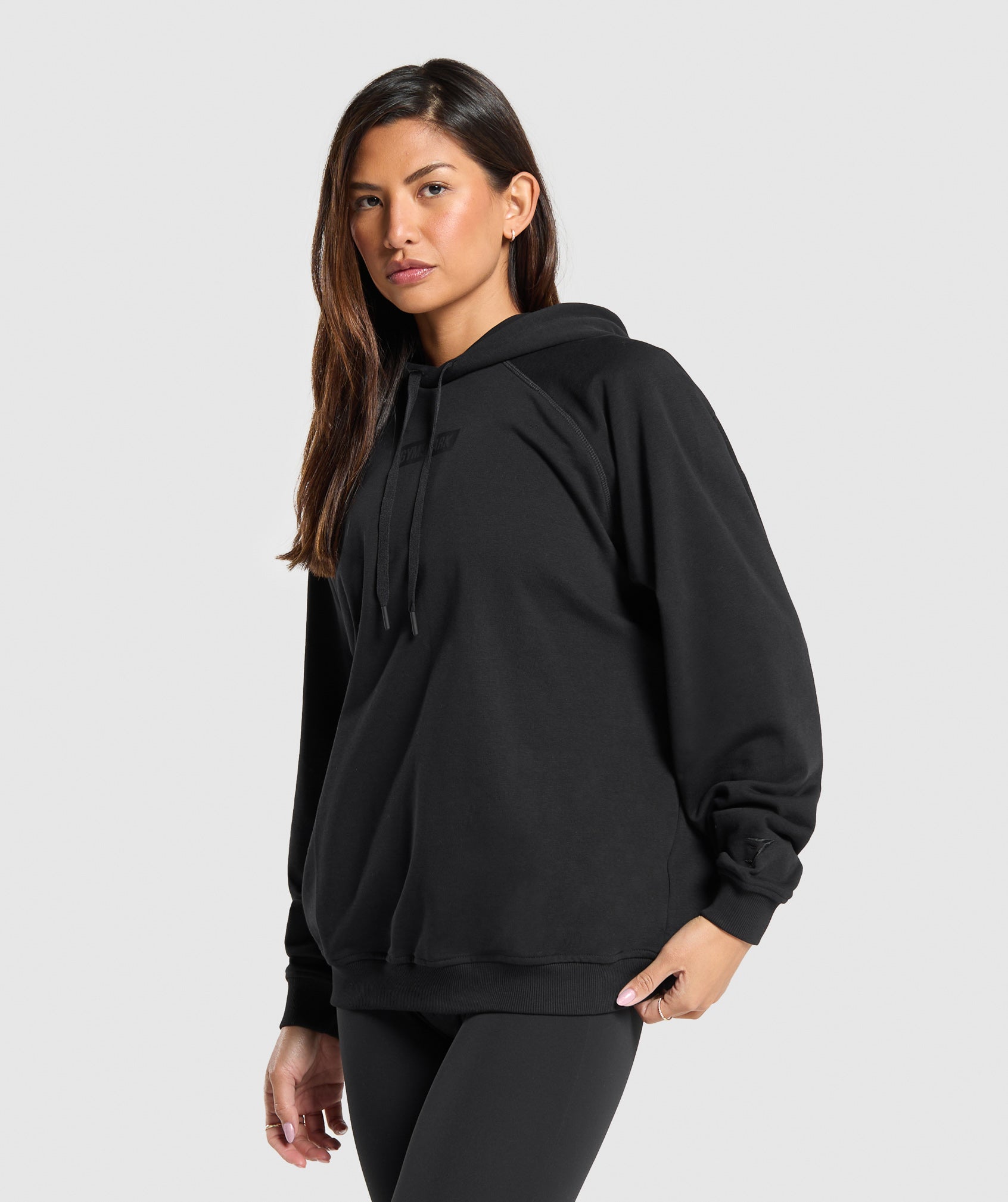 Block Oversized Hoodie in Black - view 3