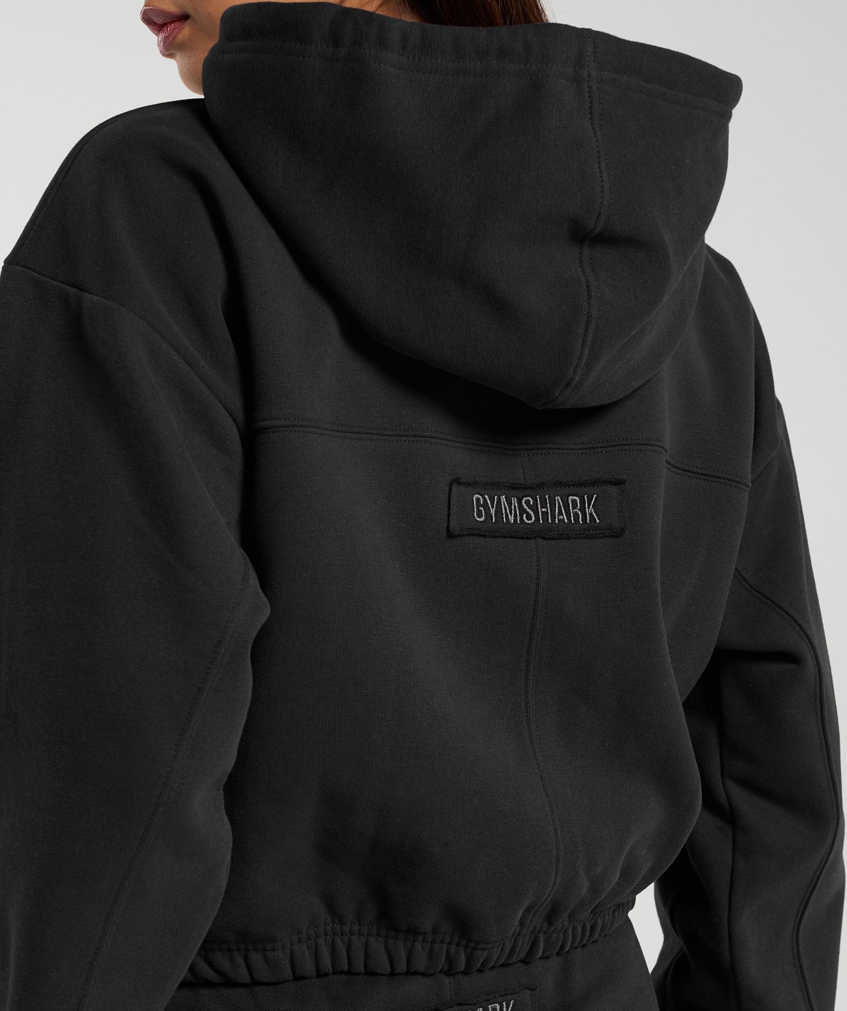 Fleece Zip Hoodie in Black - view 5