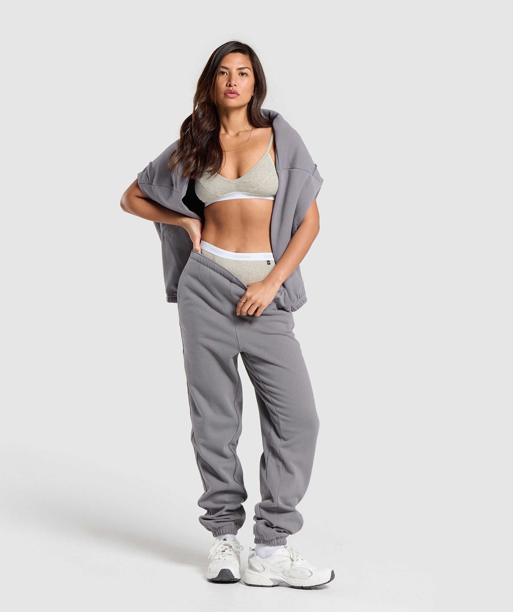 Fleece Joggers in Medium Grey - view 4