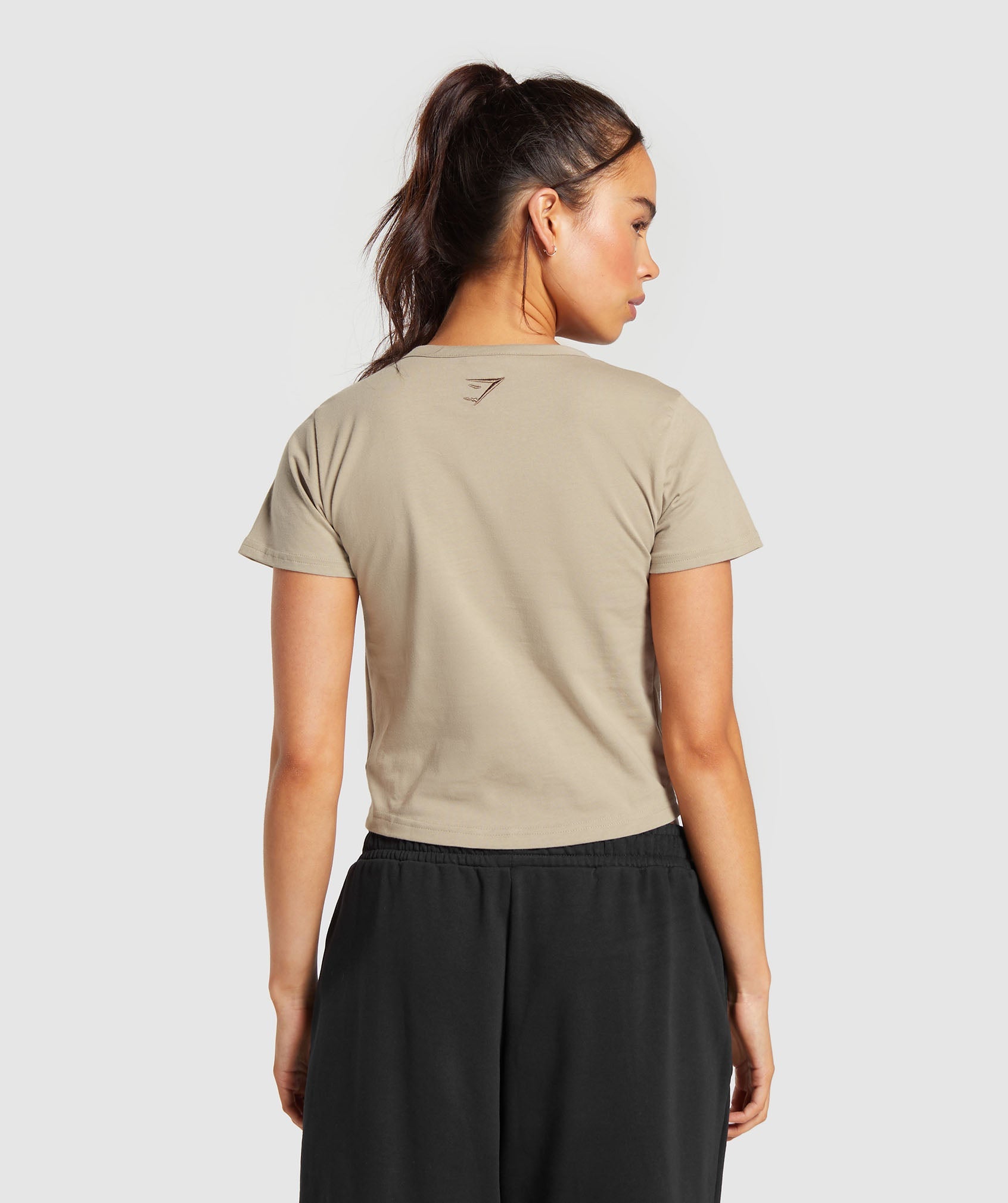 Block Crop Top in Sand Brown - view 2