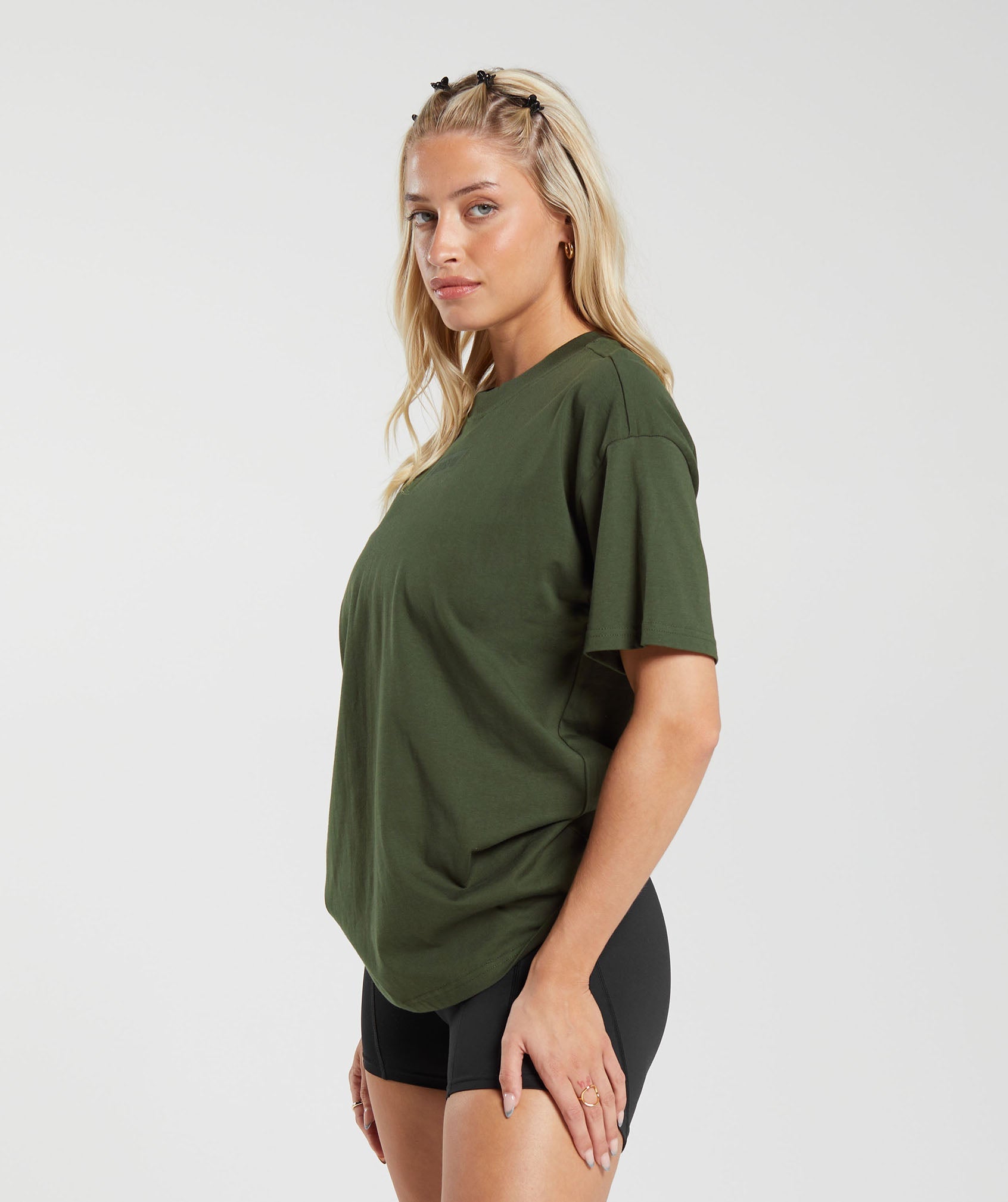 Block Oversized T-Shirt in Winter Olive - view 3