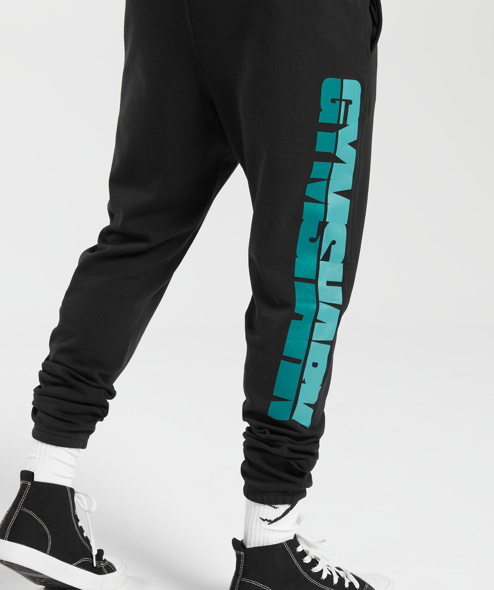 Bold Joggers in Black/Seafoam Blue - view 5