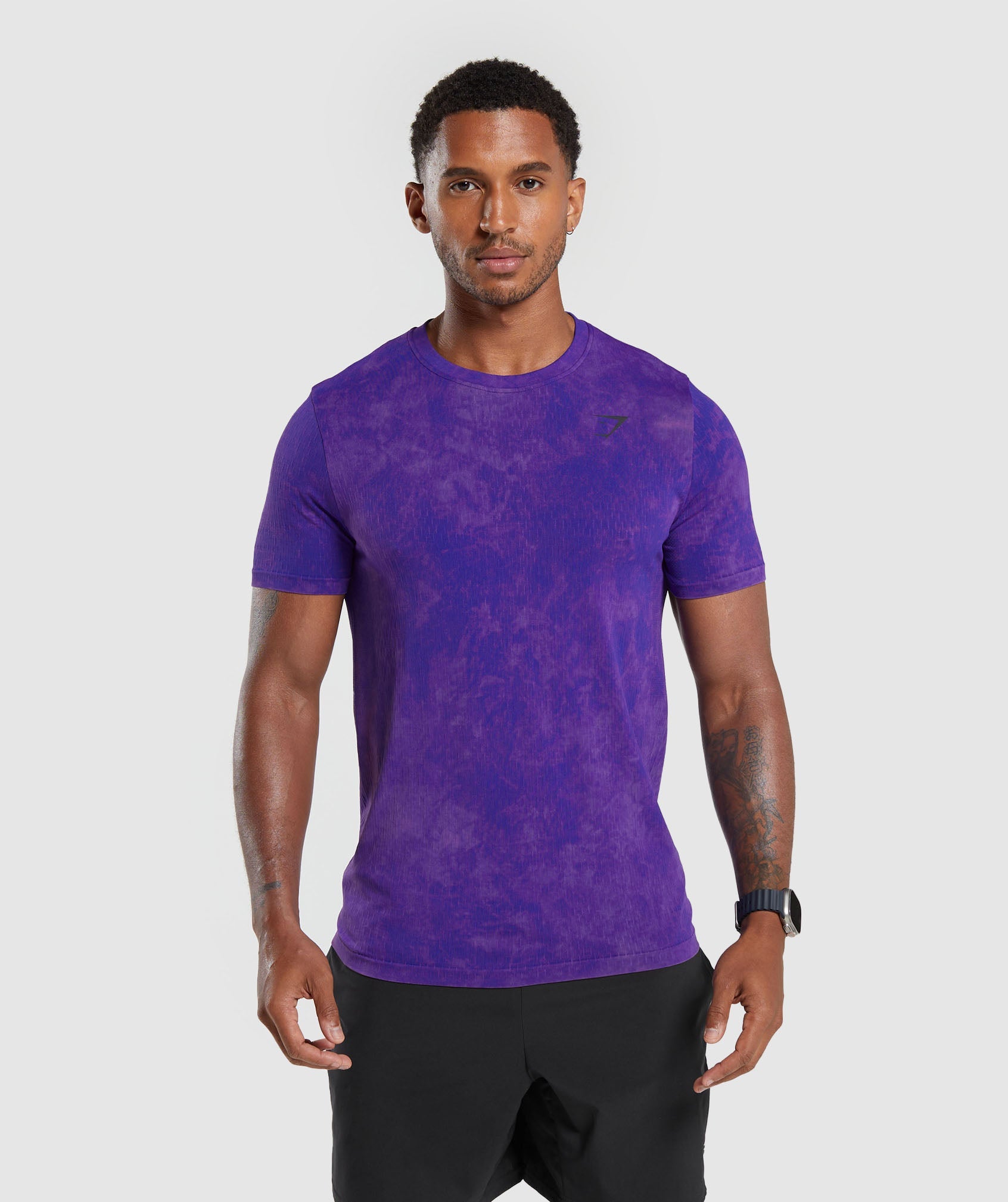 Washed Seamless T-Shirt in Purple - view 1