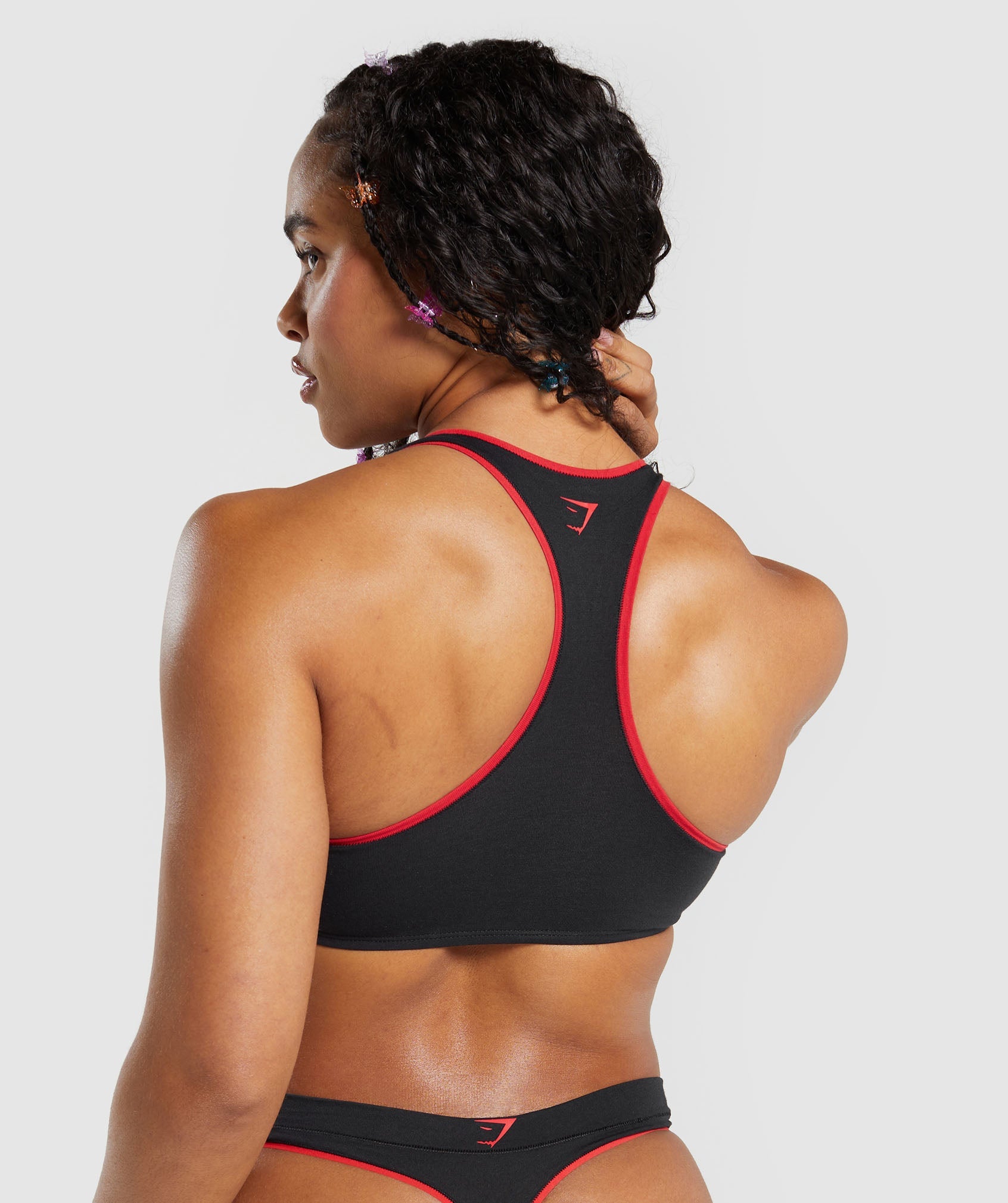 Rep Sports Bra Small Logo - Black-Azure Blue