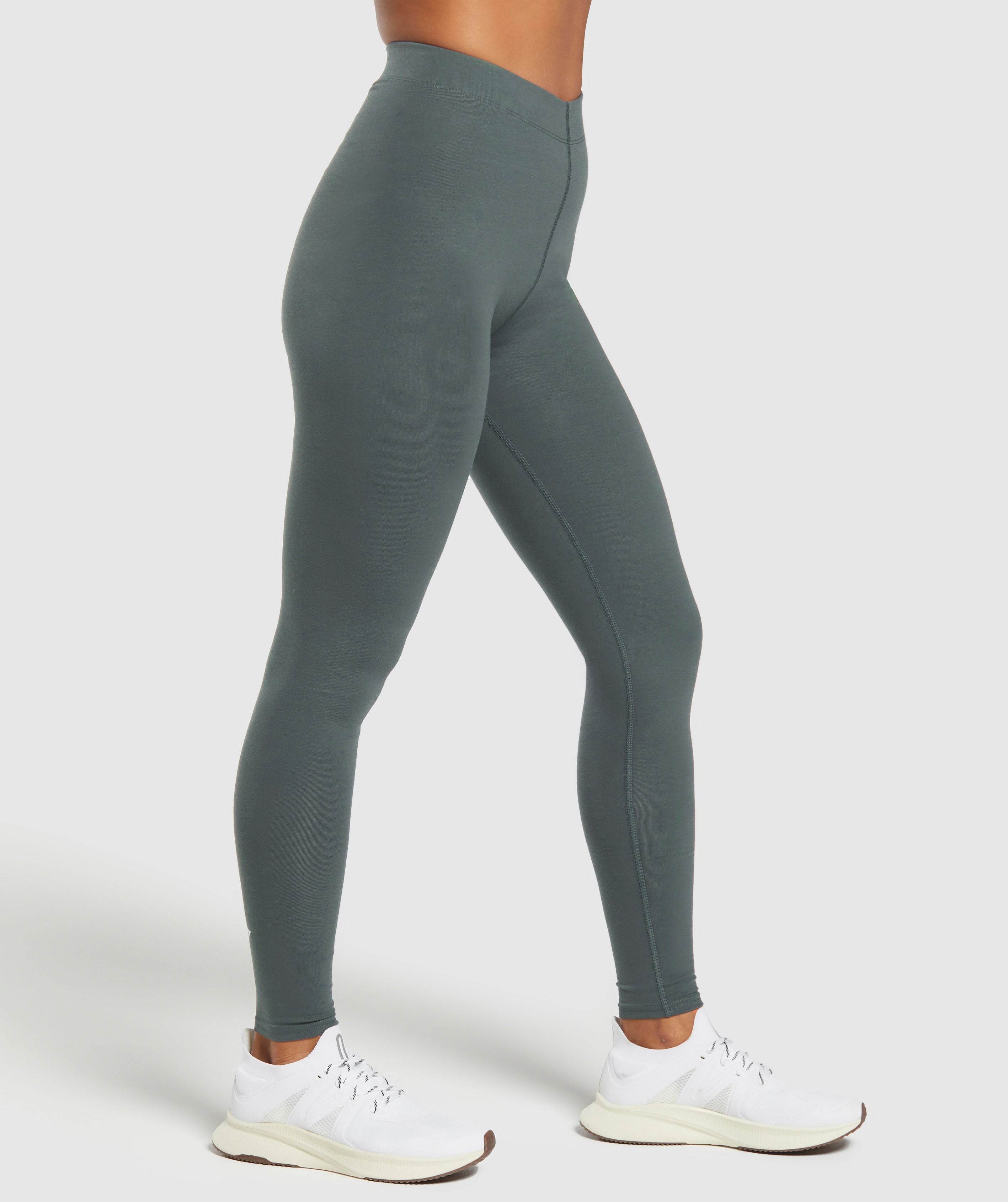 Cotton Leggings in Slate Teal - view 3