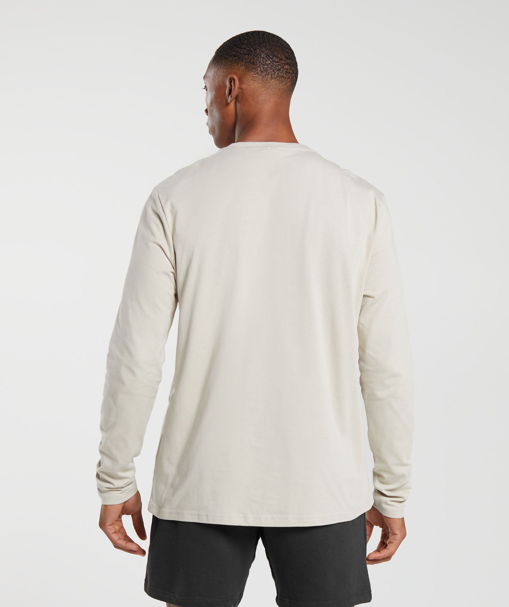 Crest Long Sleeve T-Shirt in Pebble Grey