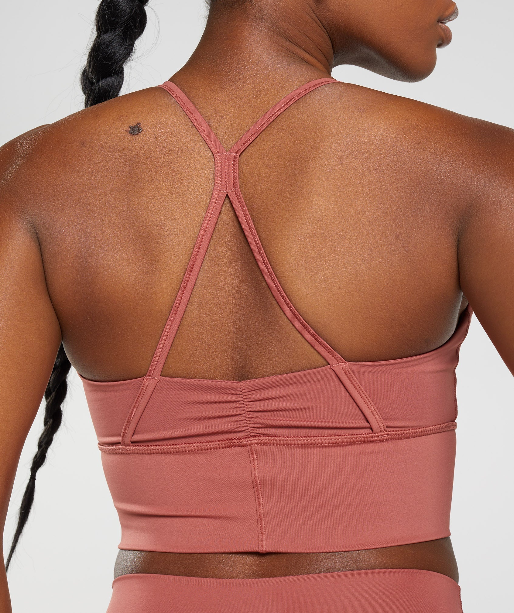 Elevate Longline Sports Bra in Rose Brown