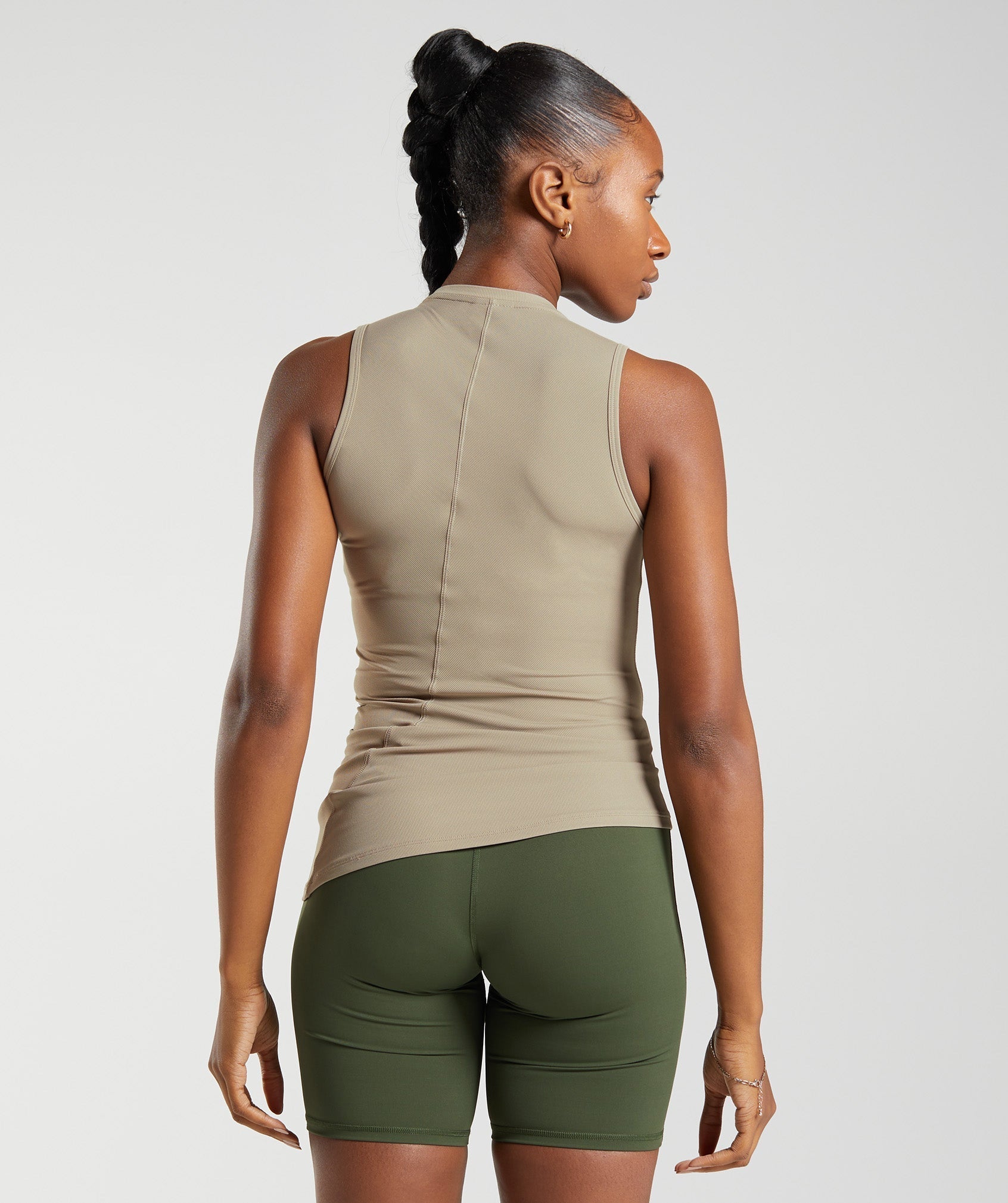 Elevate Asymmetric Tank in Cement Brown