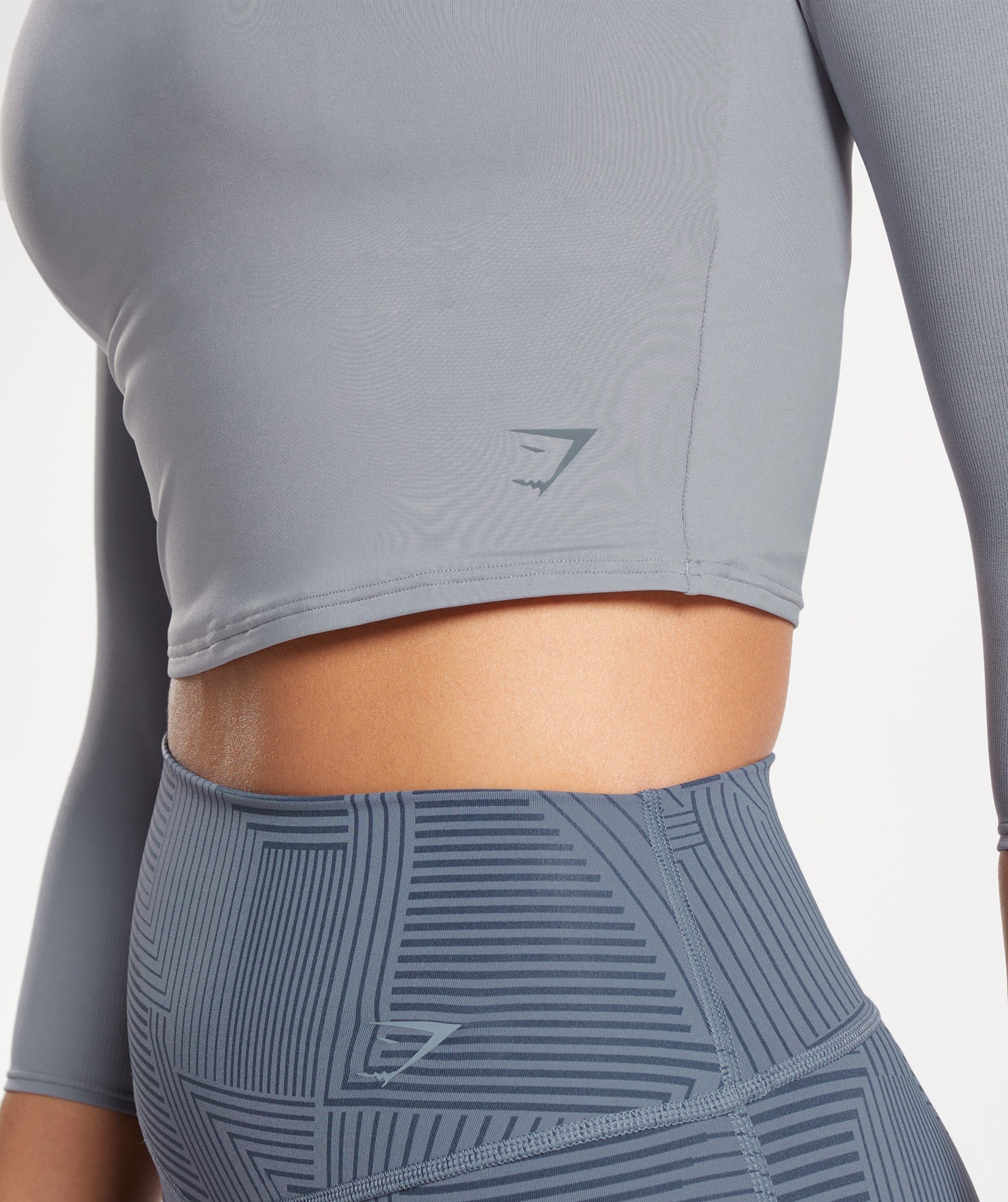 Gymshark Elevate 3/4 Sleeve Crop Top - Desert Sage Green - Extra Small