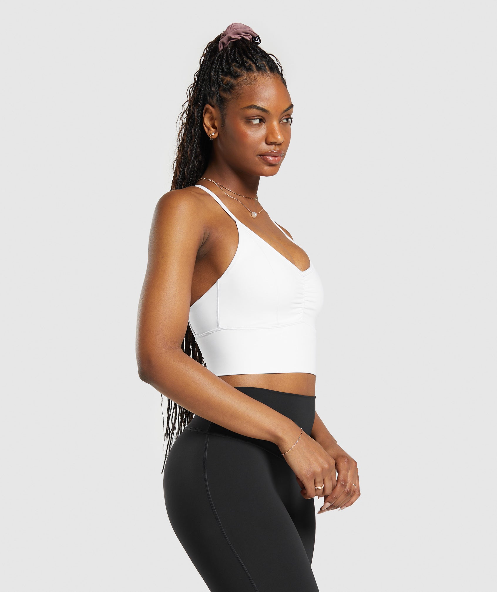 Elevate Longline Sports Bra in White - view 3