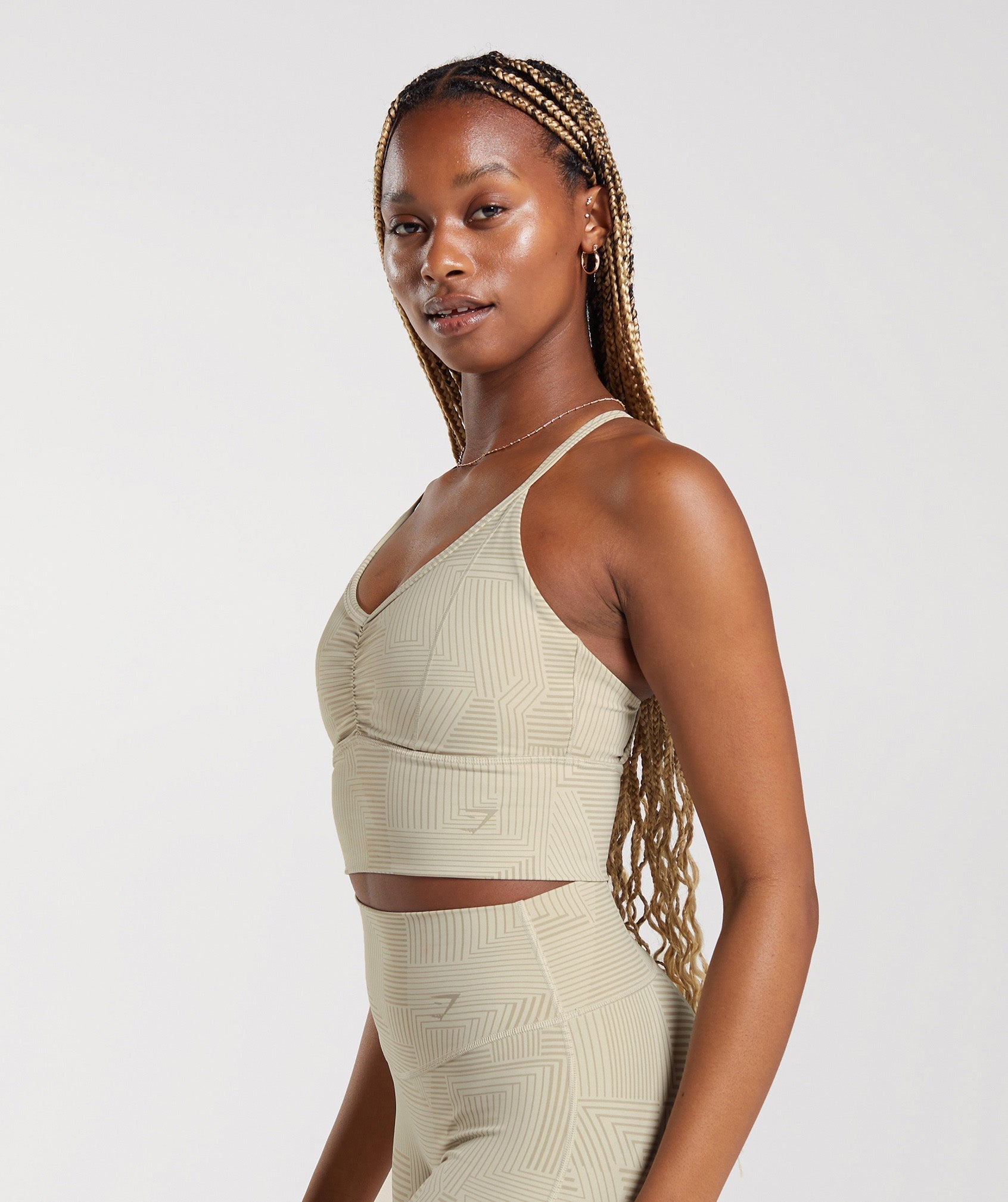 Elevate Longline Sports Bra in Sandy Brown