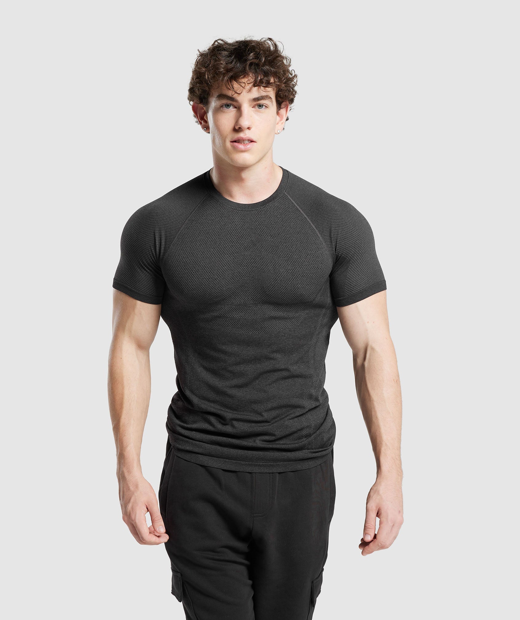 Gymshark Apex Seamless T-Shirt - Black/Silhouette Grey