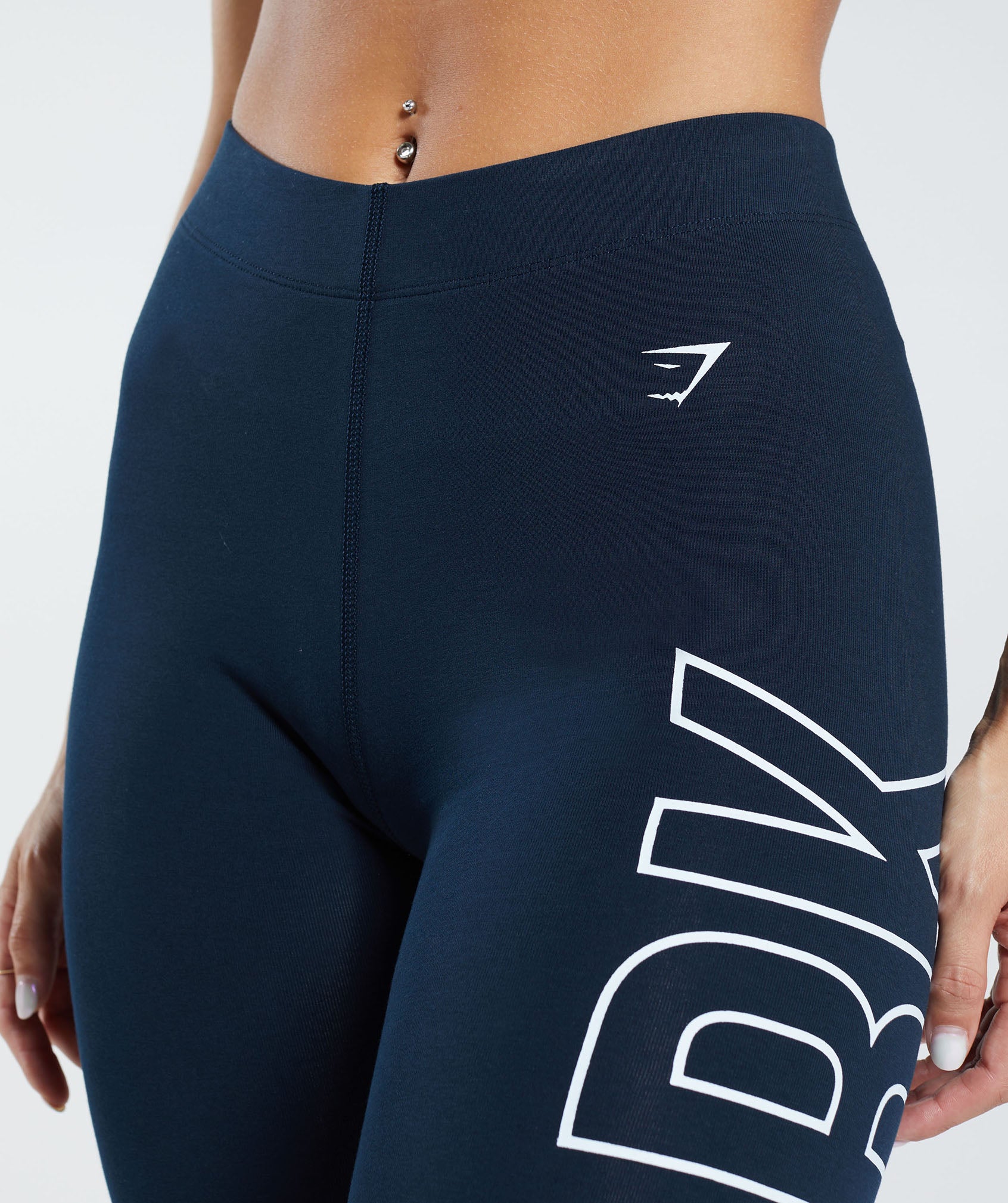 Cotton Graphic Leggings in Navy - view 6
