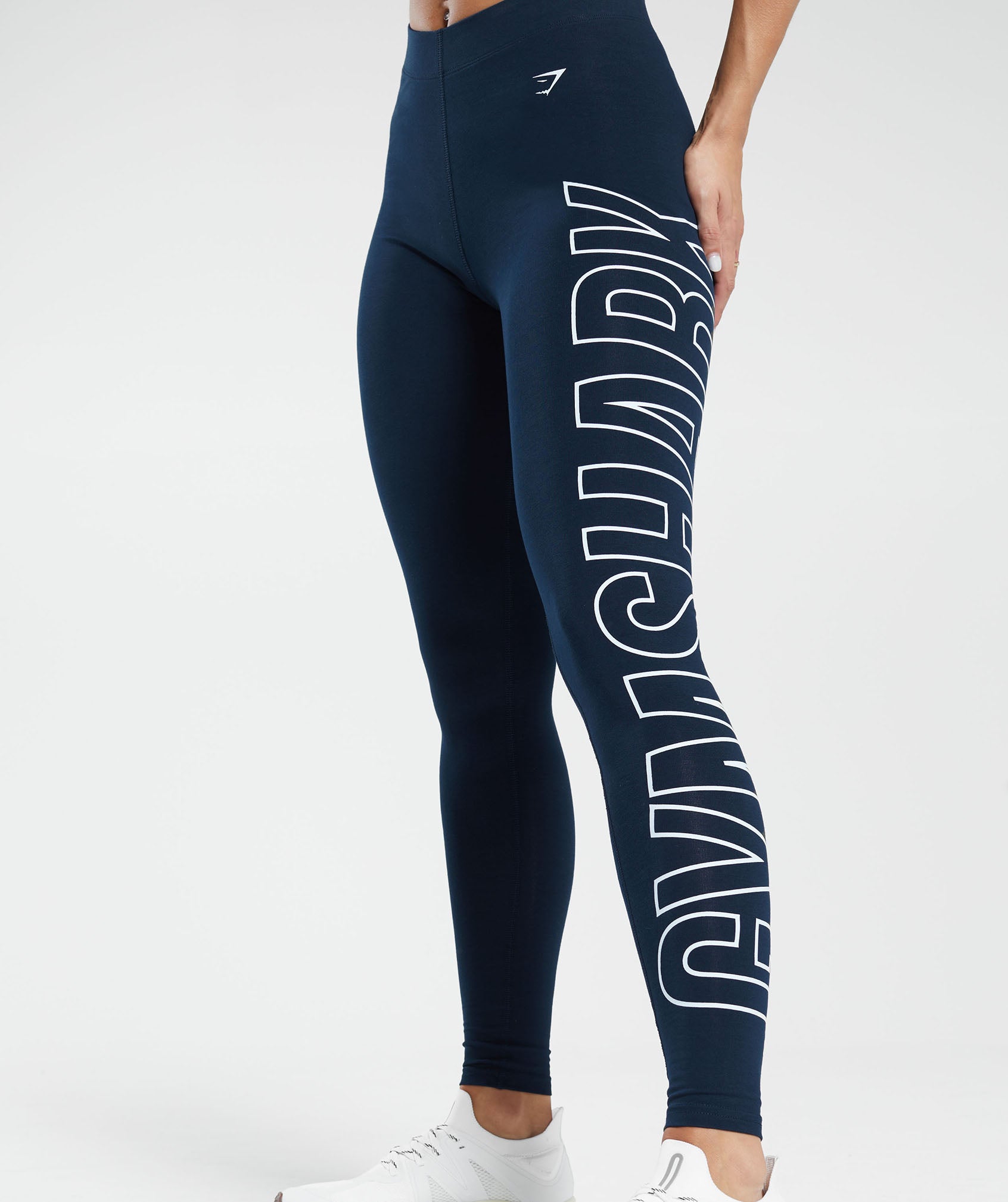 Cotton Graphic Leggings in Navy - view 5