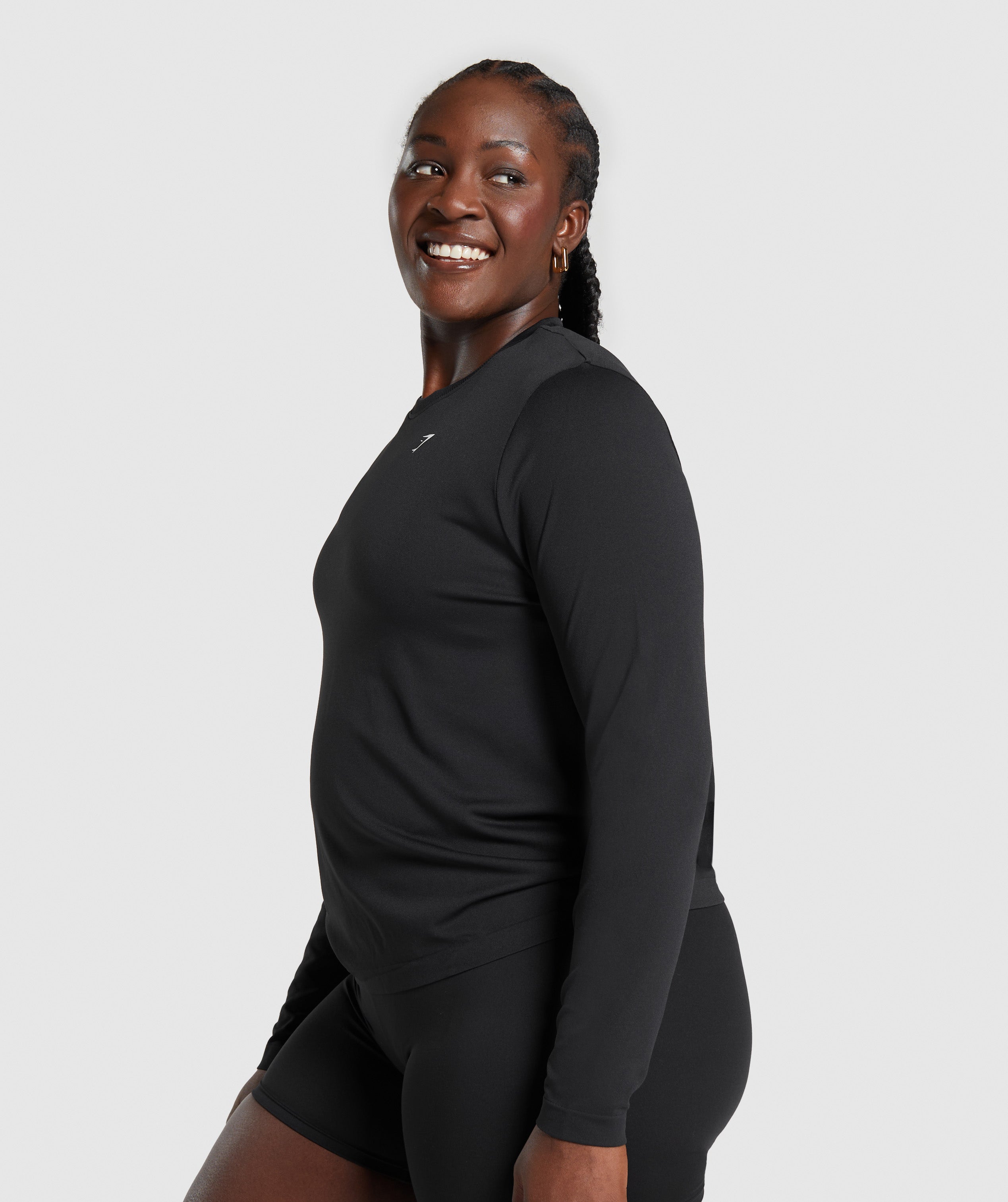 Everyday Seamless Long Sleeve Top in Black - view 5