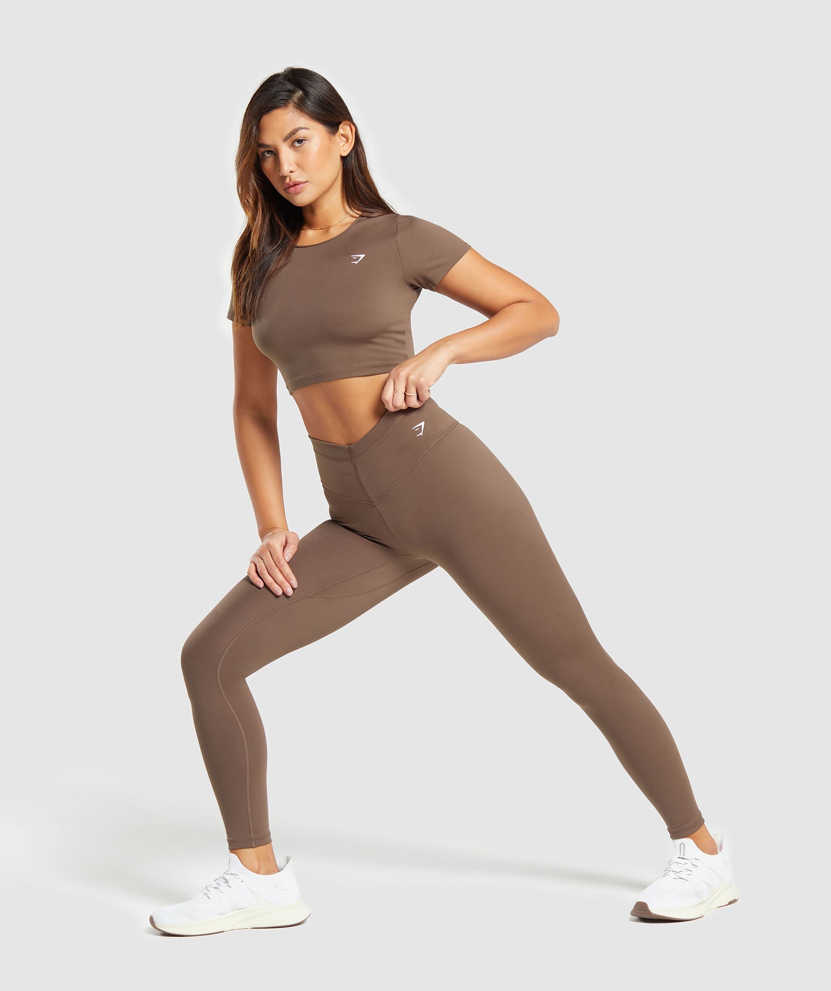 Training V Waistband Leggings in Brown - view 4