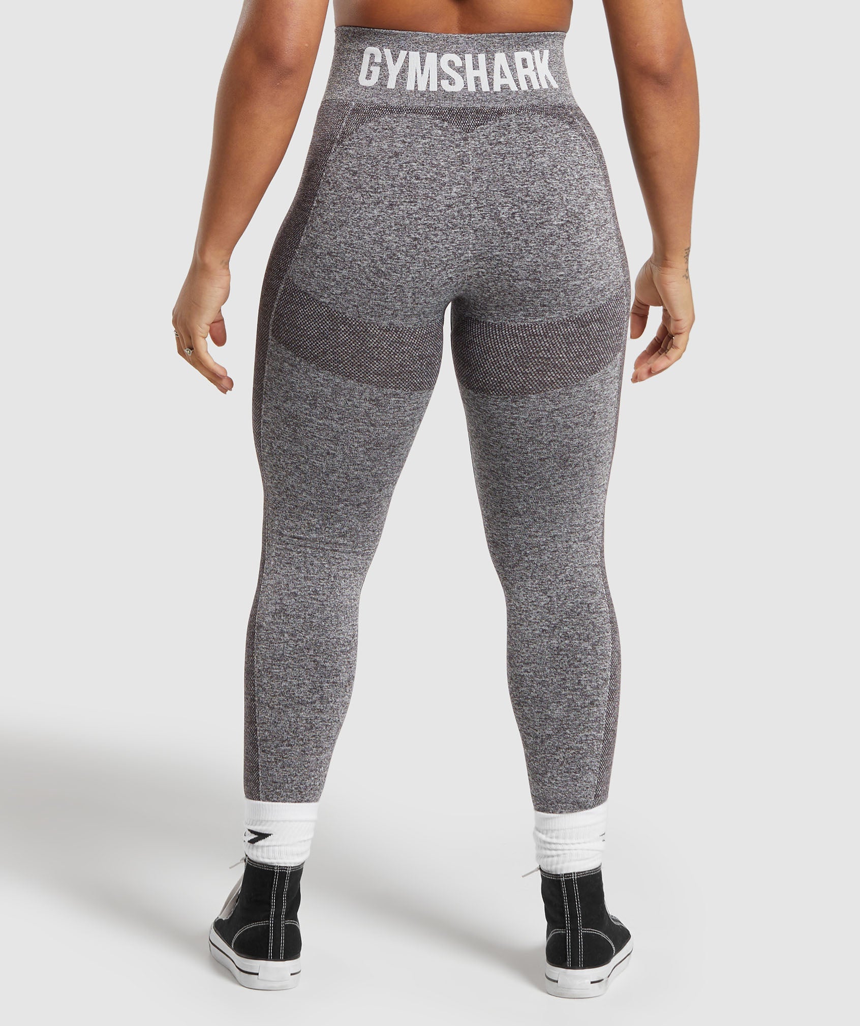 Flex High Waisted Leggings in Greyed Purple/White - view 2