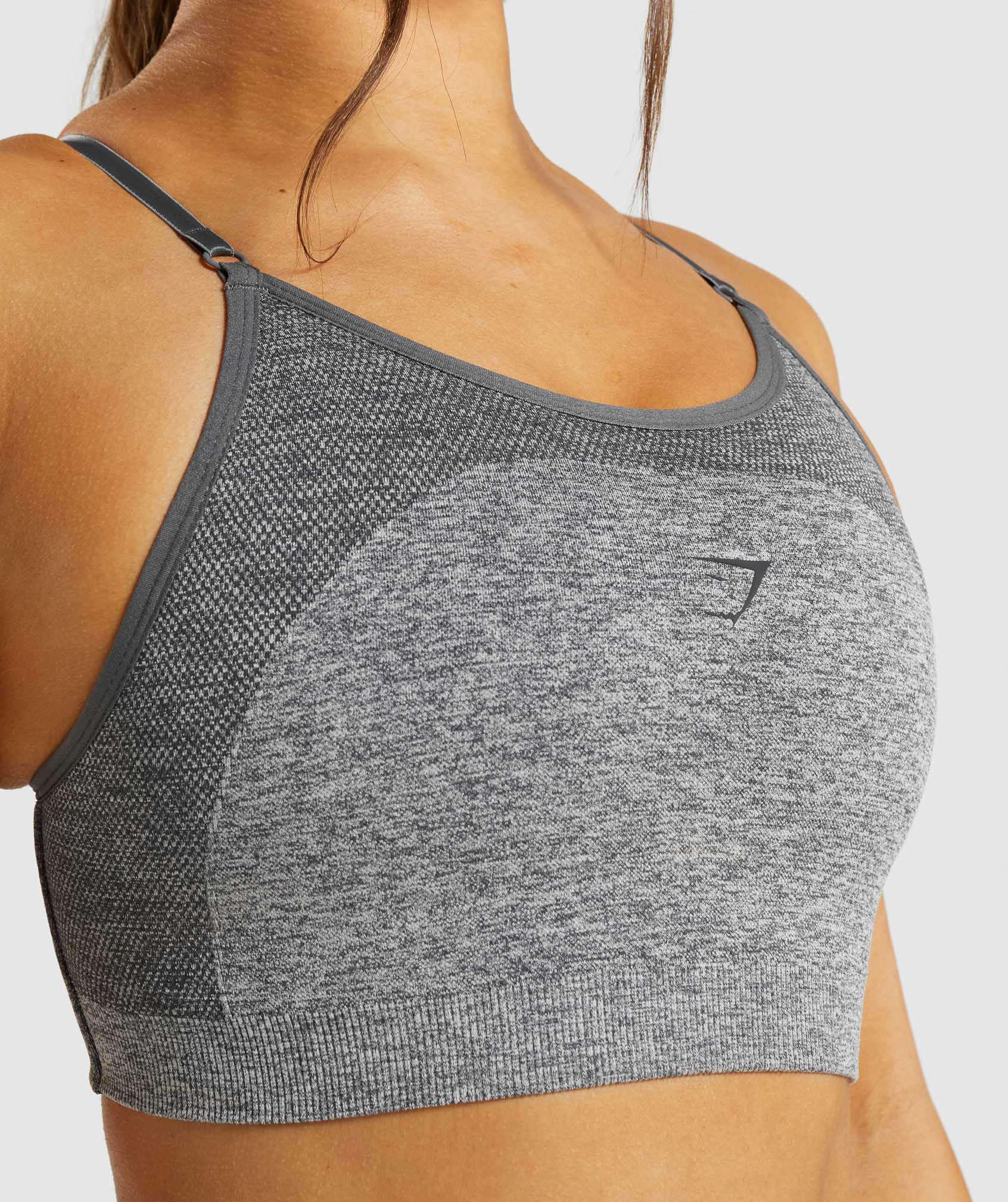 GYMSHARK Gym Shark CRISS CROSS Sports Bra XS small top Gray Padded STRAPPY  Back