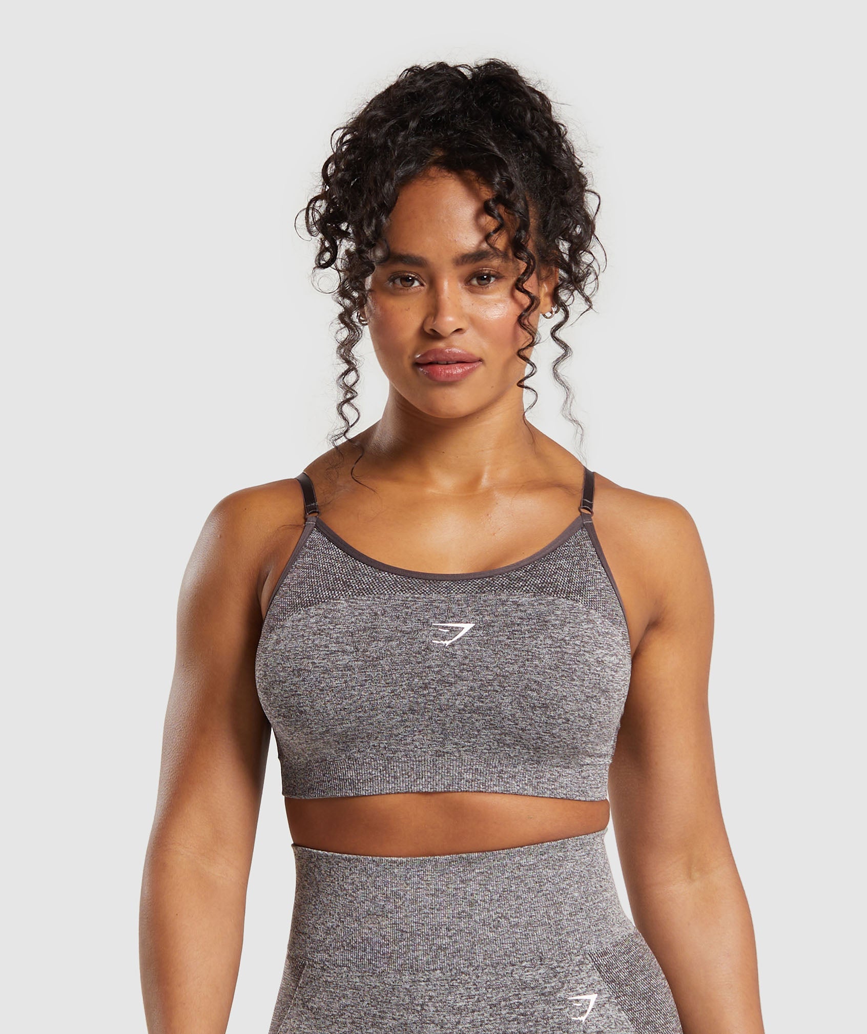 Flex Strappy Sports Bra in Greyed Purple/White - view 2