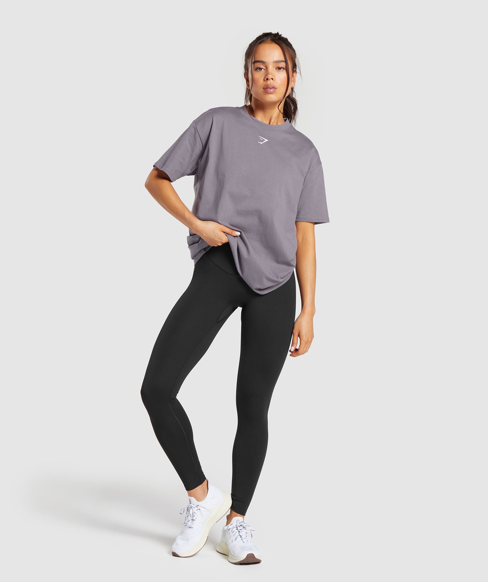 Fraction Oversized T-Shirt in Fog Purple - view 4