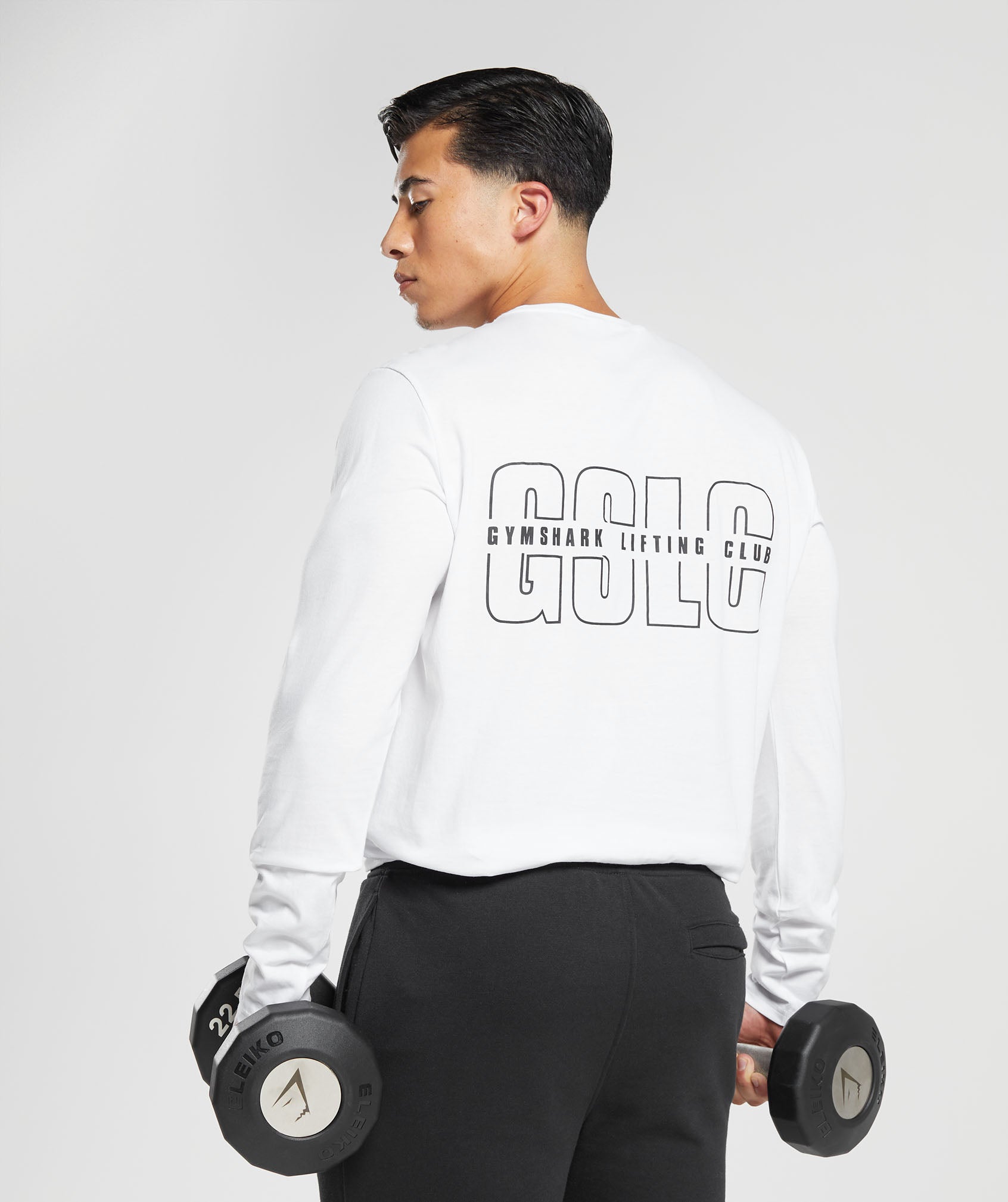 Lifting Club Long Sleeve T-Shirt in White - view 4