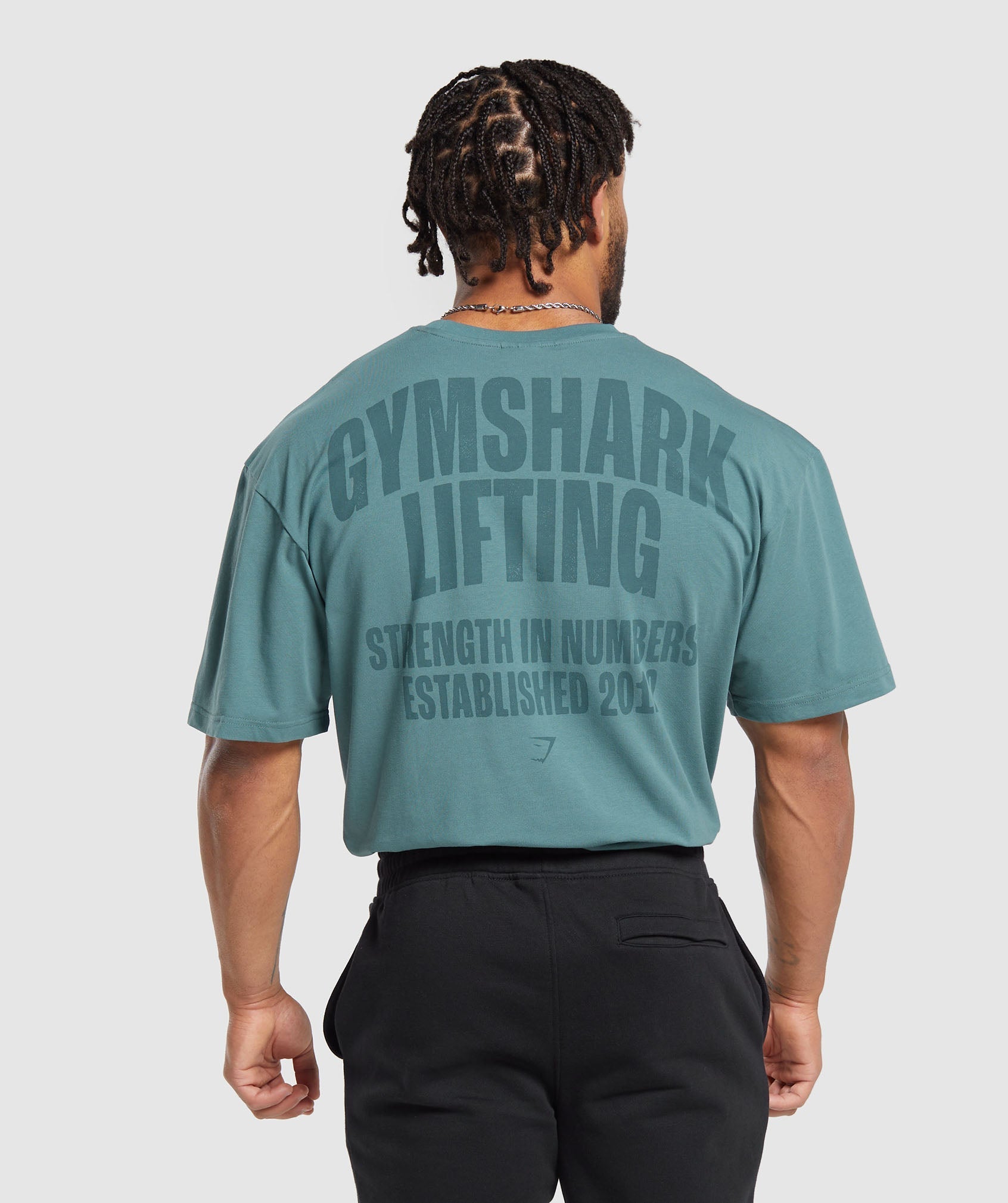 Lifting T-Shirt in Denim Teal