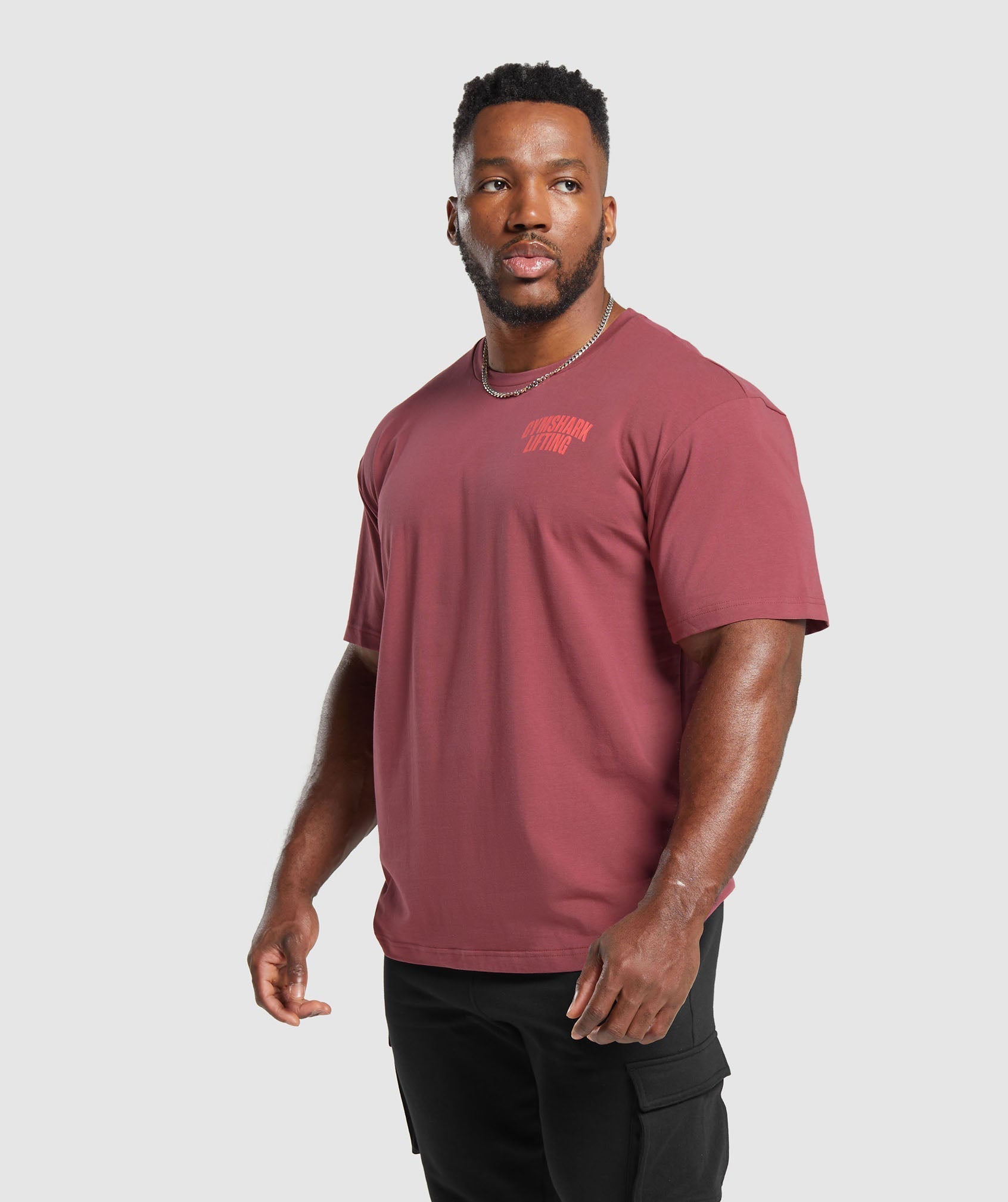 Gymshark Fraction Oversized T-Shirt - Soft Berry
