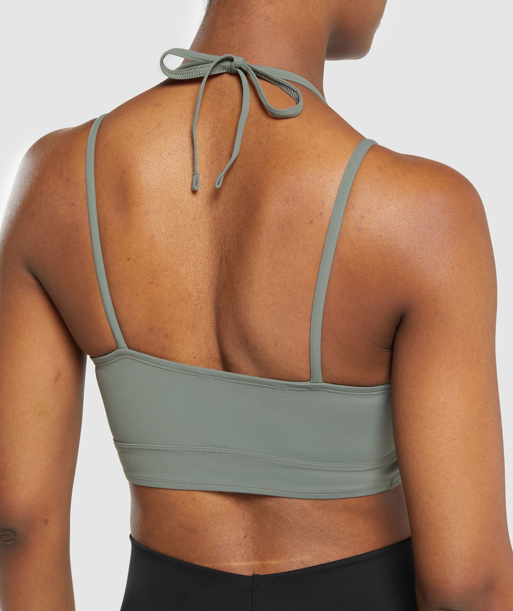 Halterneck Crop Cami Tank in Unit Green - view 5