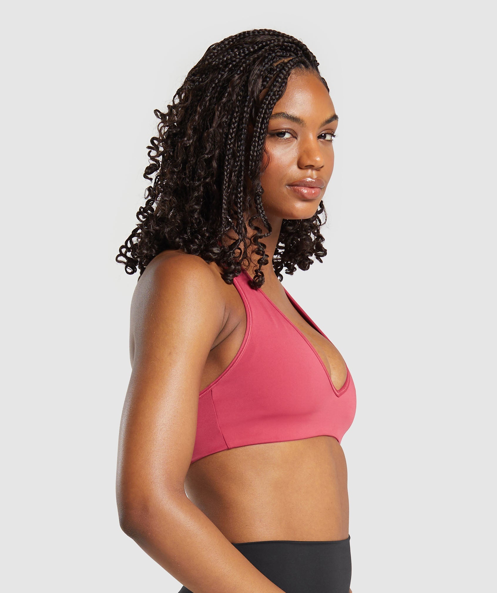 Halterneck Sports Bra in Vintage Pink - view 3