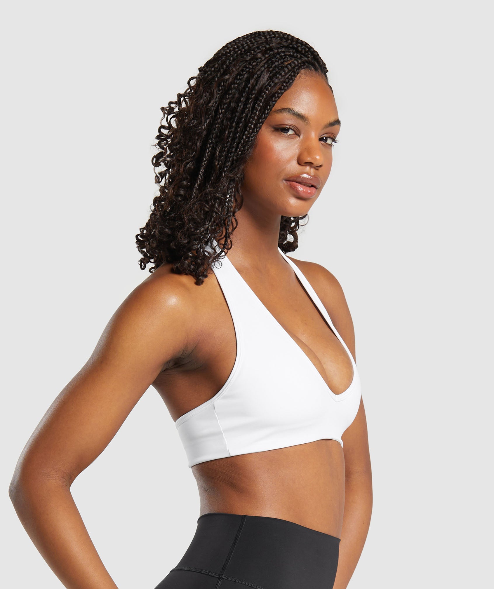 Halterneck Sports Bra in White - view 3